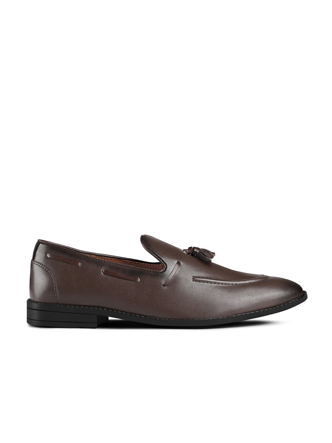 Brunette Brown Handcrafted Tassel Moccasin Slipon