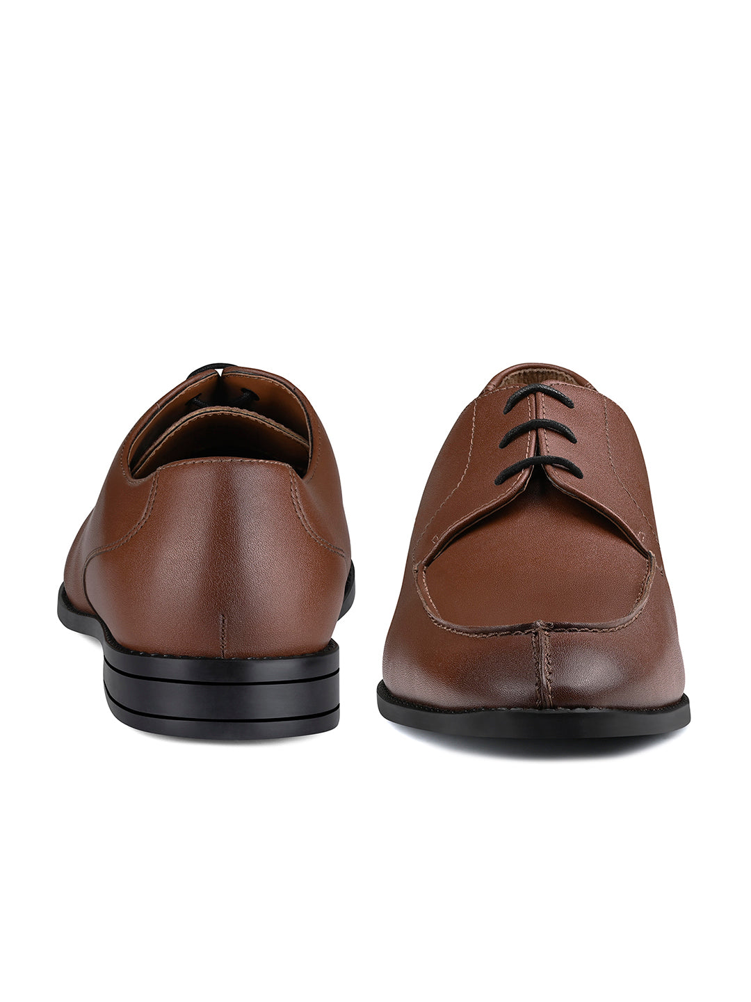 Tan Handcrafted Derby Laceups Shoes