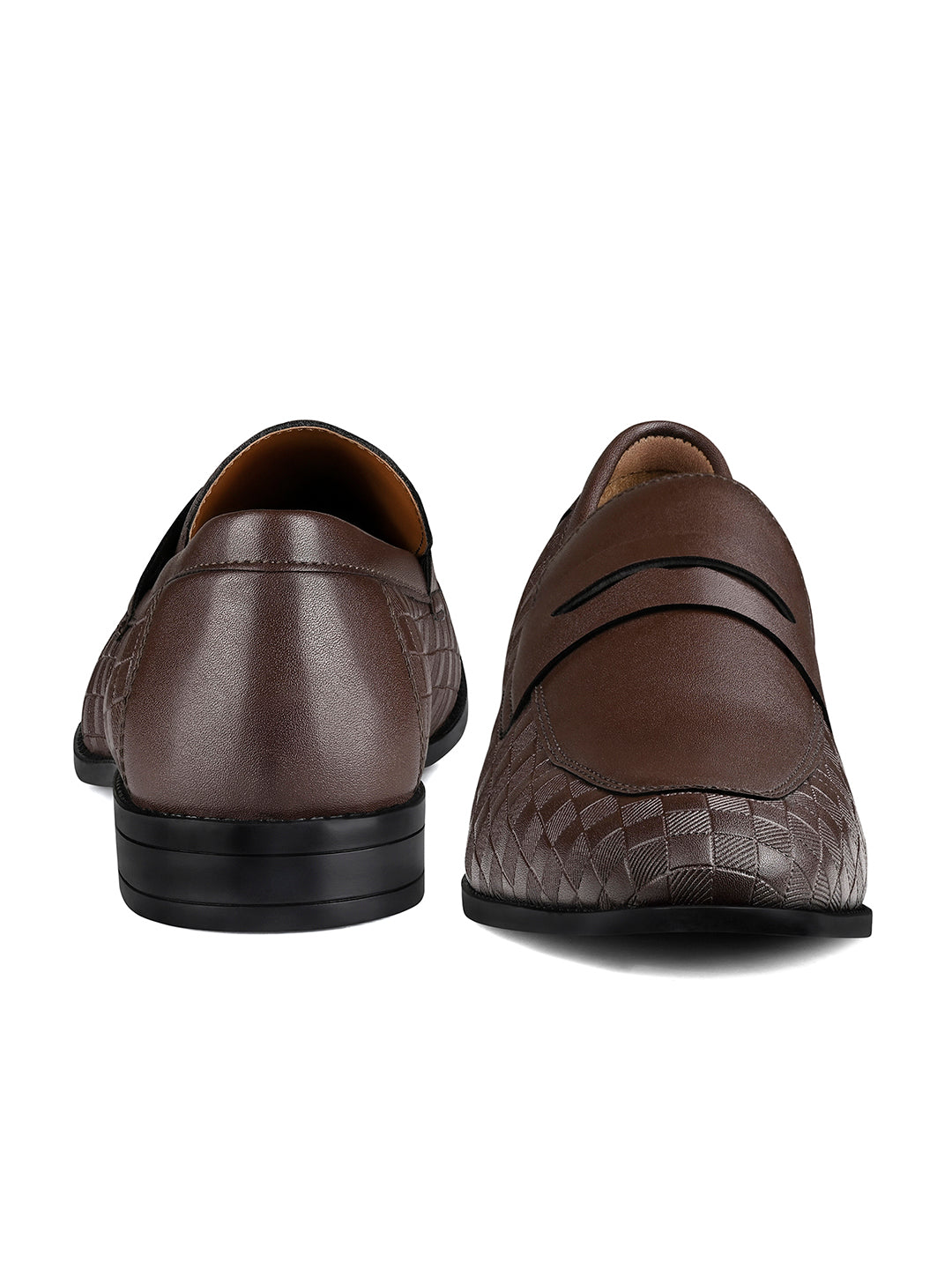 Brunette Brown Embossed Moccasin Slipon