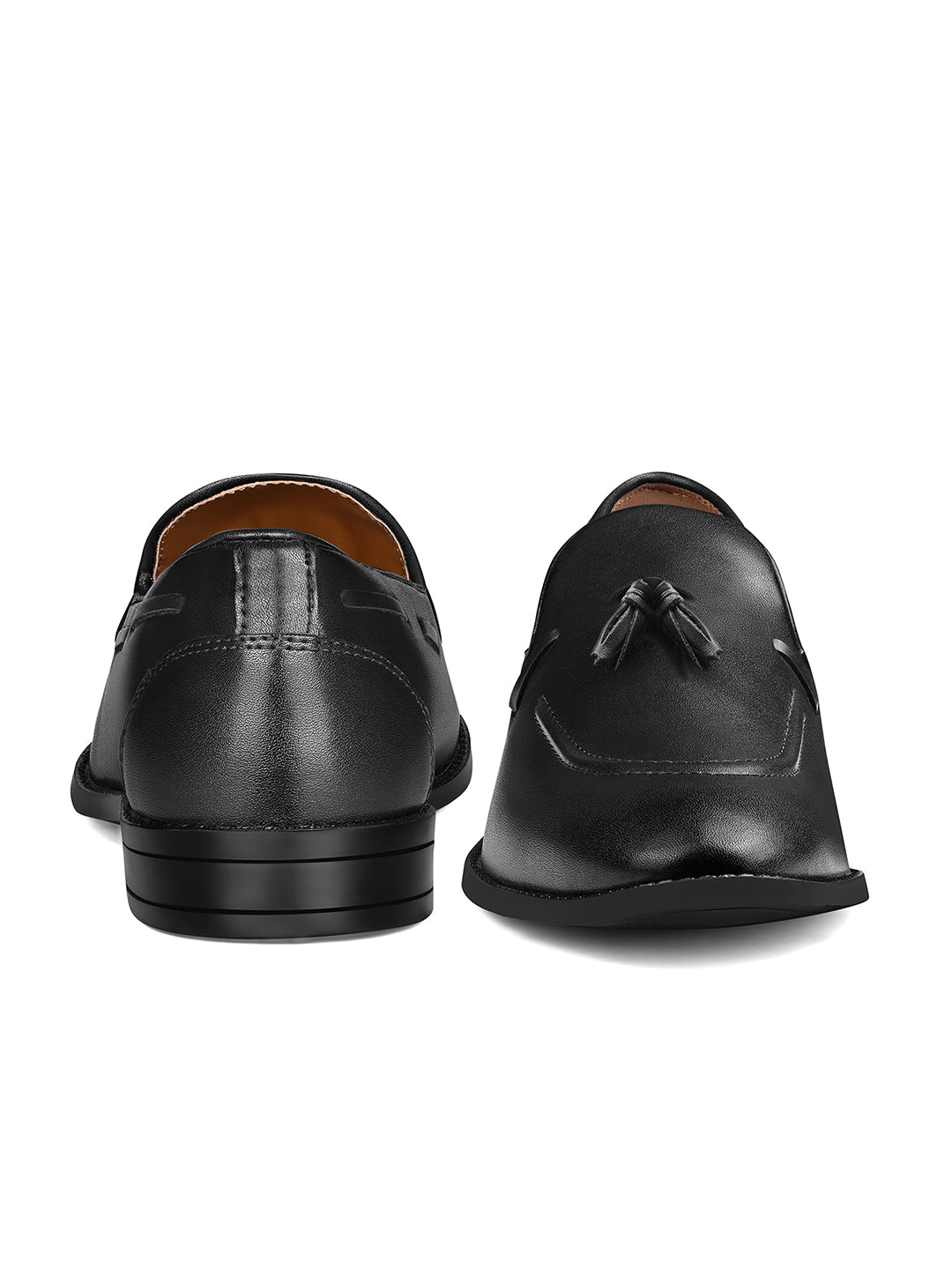 Jet Black Handcrafted Tassel Moccasin Slipon
