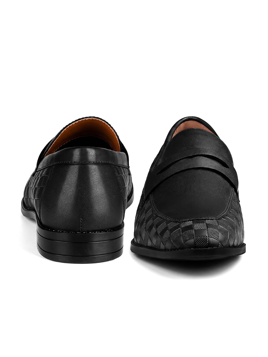 Jet Black Handcrafted Embossed Moccasin Slipon
