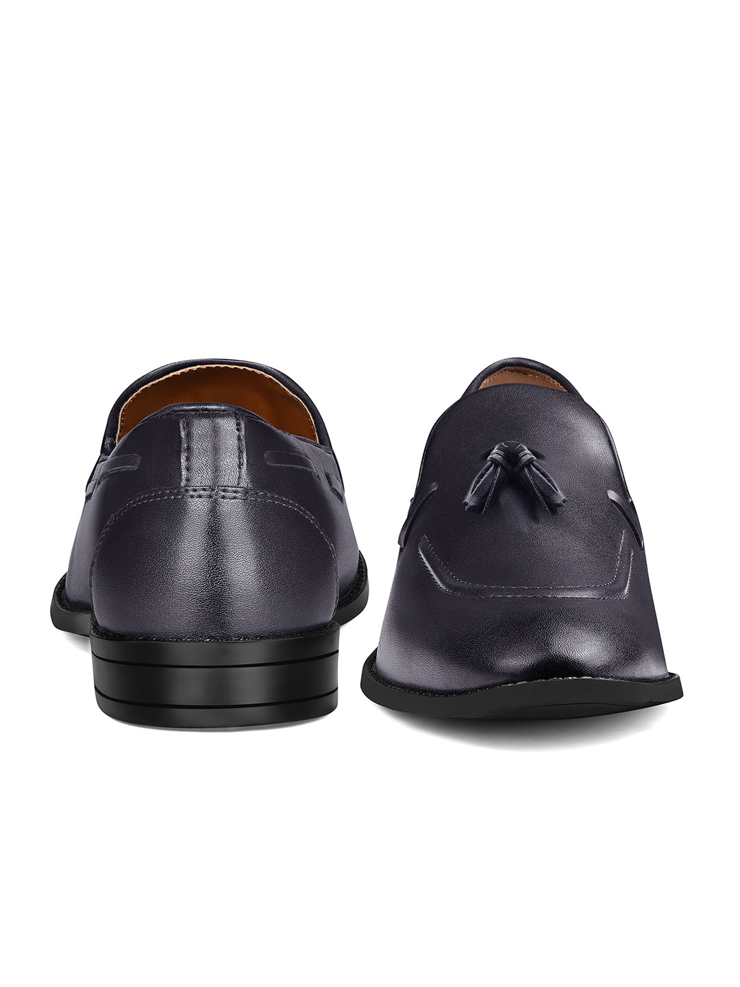 Federal Blue Handcrafted Tassel Moccasins Slipon