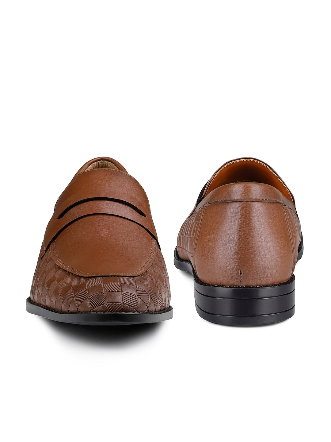 Tan Handcrafted Embossed Moccasin Slipon