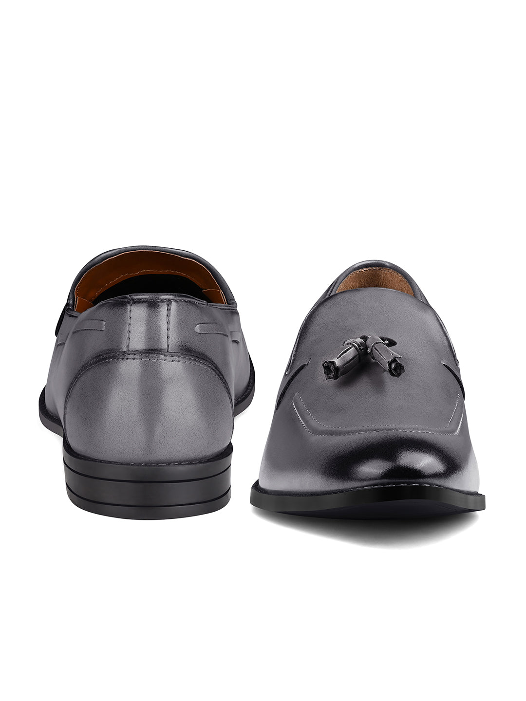 Ash Grey Handcrafted Tassel Moccasin Slipon
