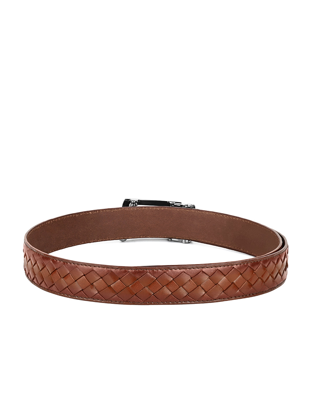Premium VT Leather Men's Chrome Buckle Auto Lock Belt