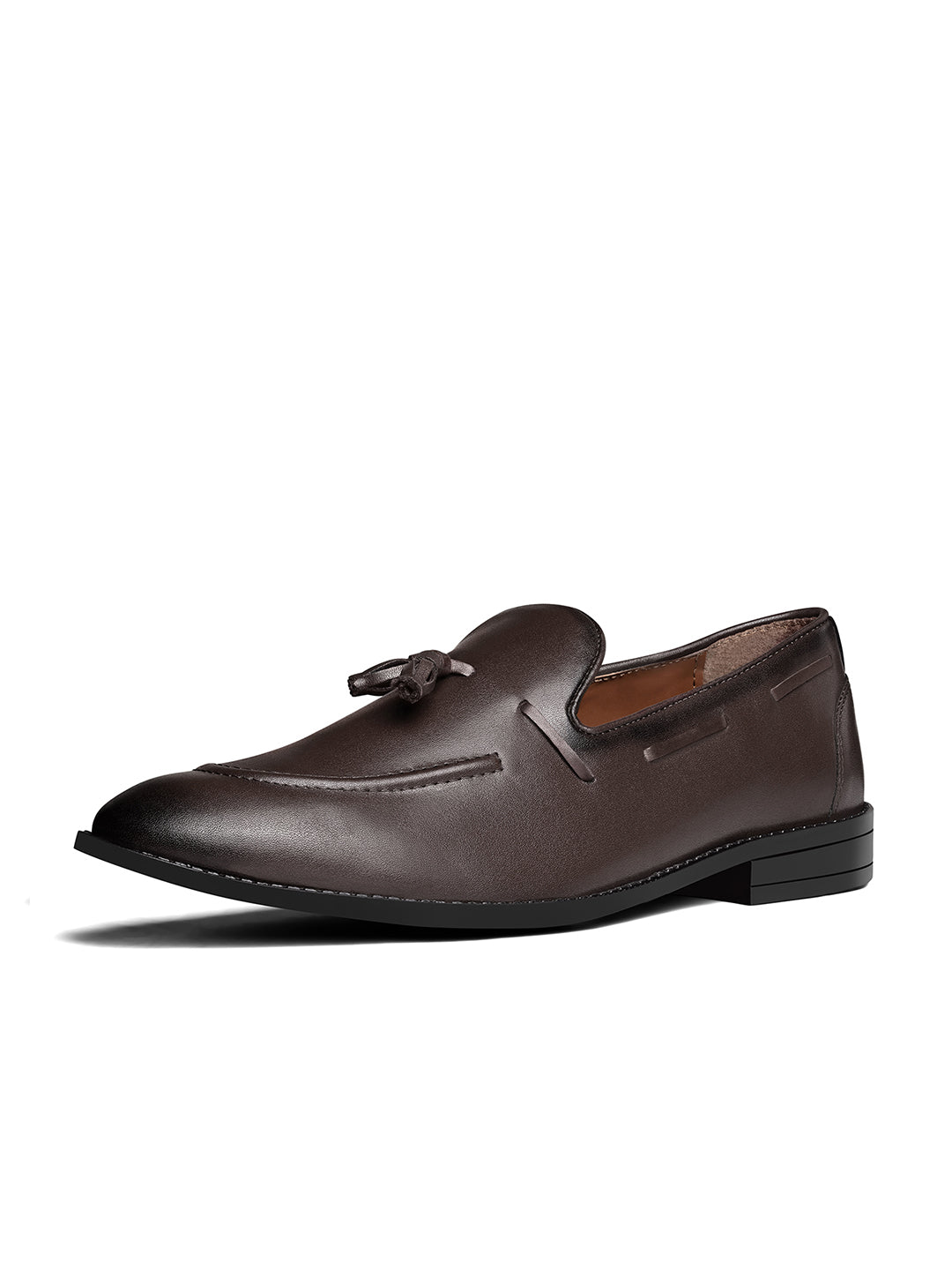 Brunette Brown Handcrafted Tassel Moccasin Slipon