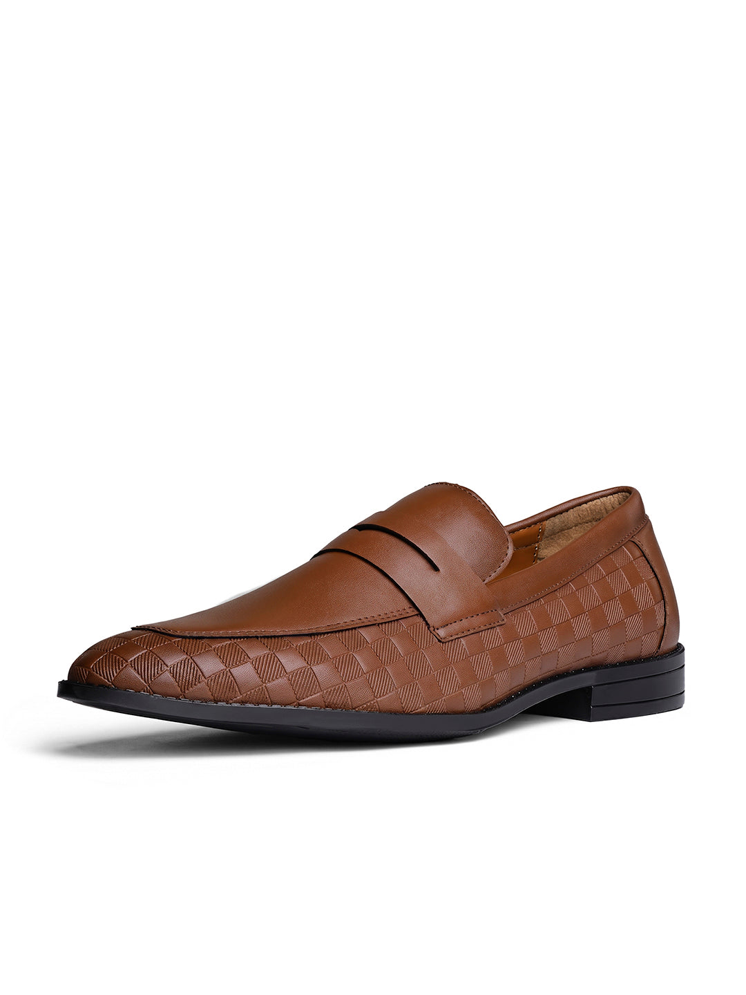 Tan Handcrafted Embossed Moccasin Slipon