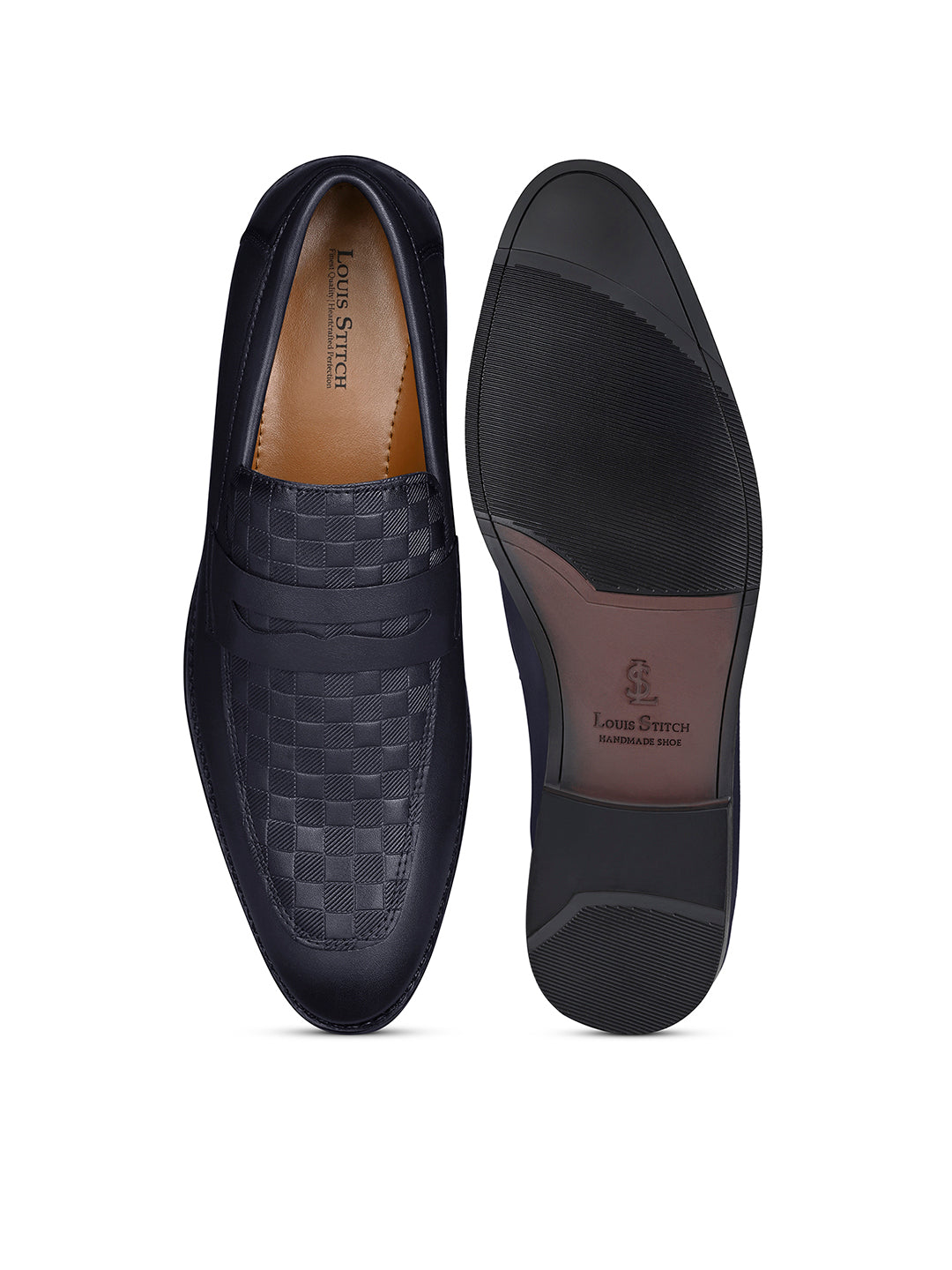 Federal Blue Handcrafted Moccasins Slipon
