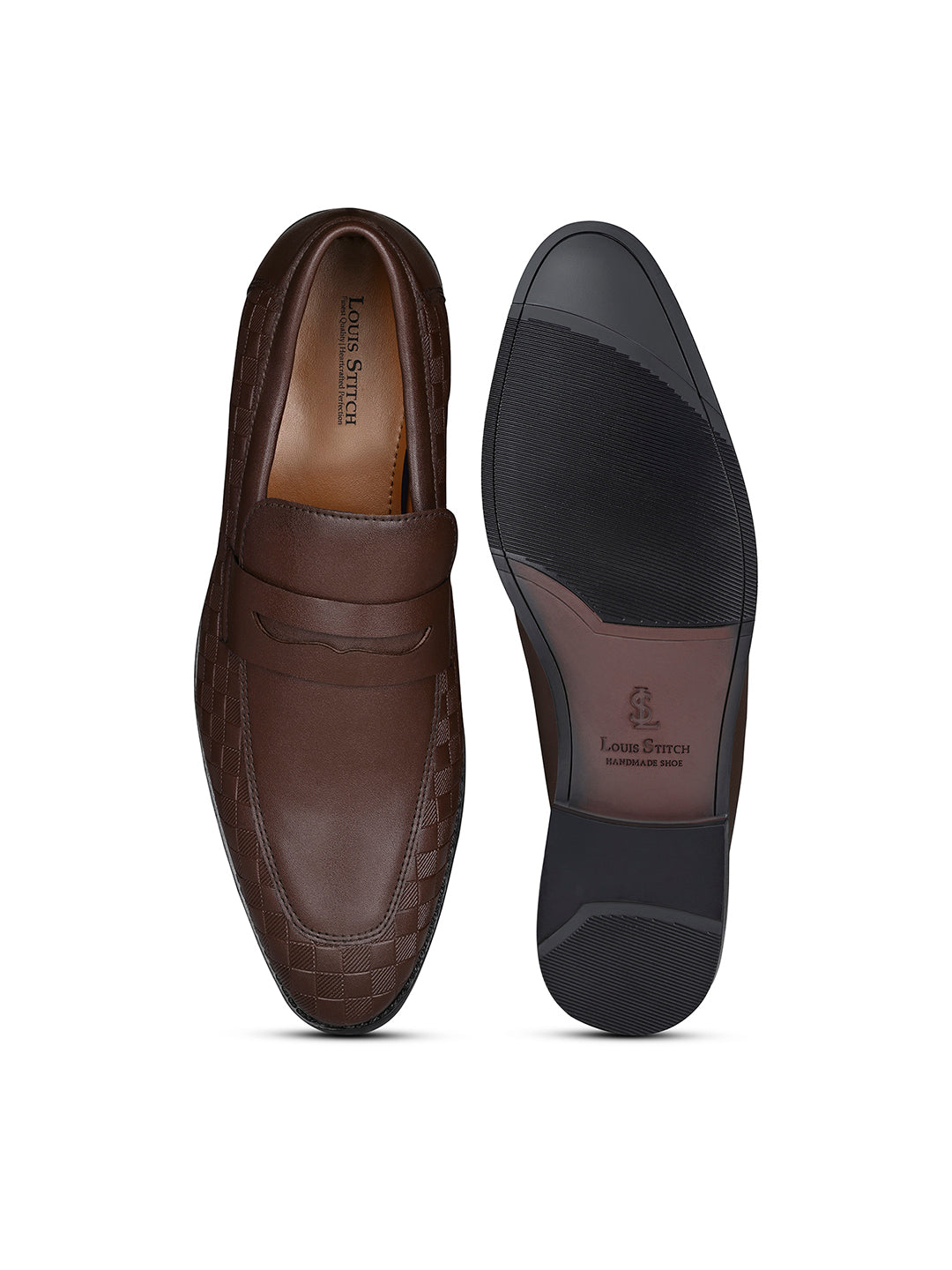 Brunette Brown Embossed Moccasin Slipon