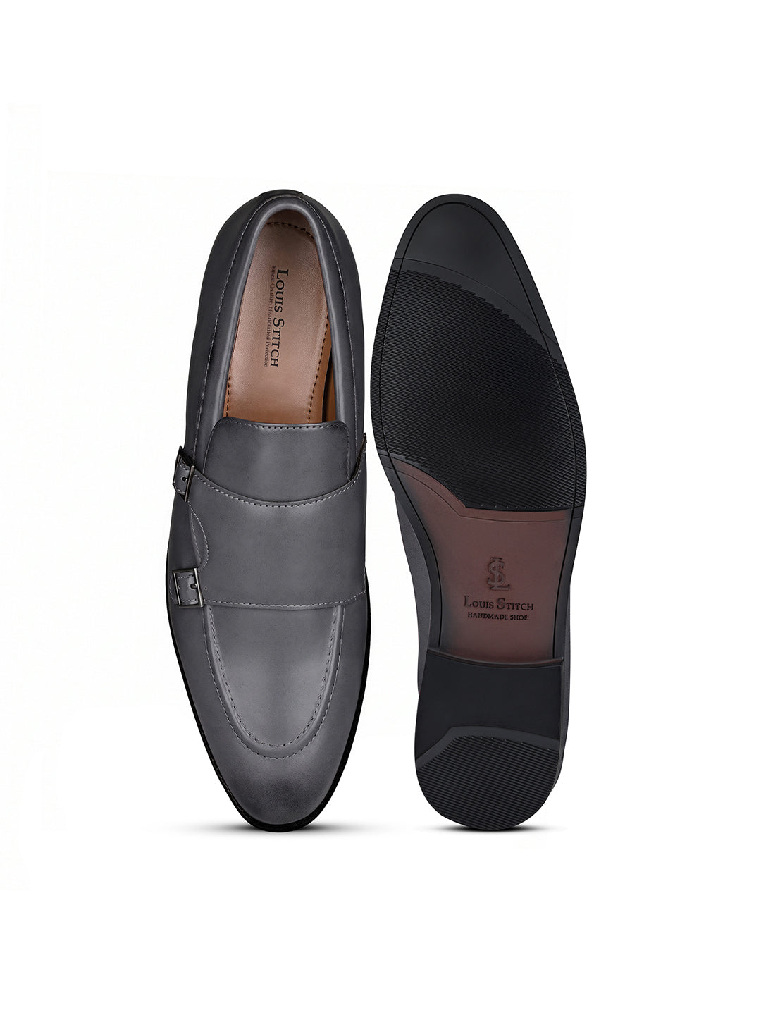 Ash Grey Handcrafted Slipon Style Comfortable Monk