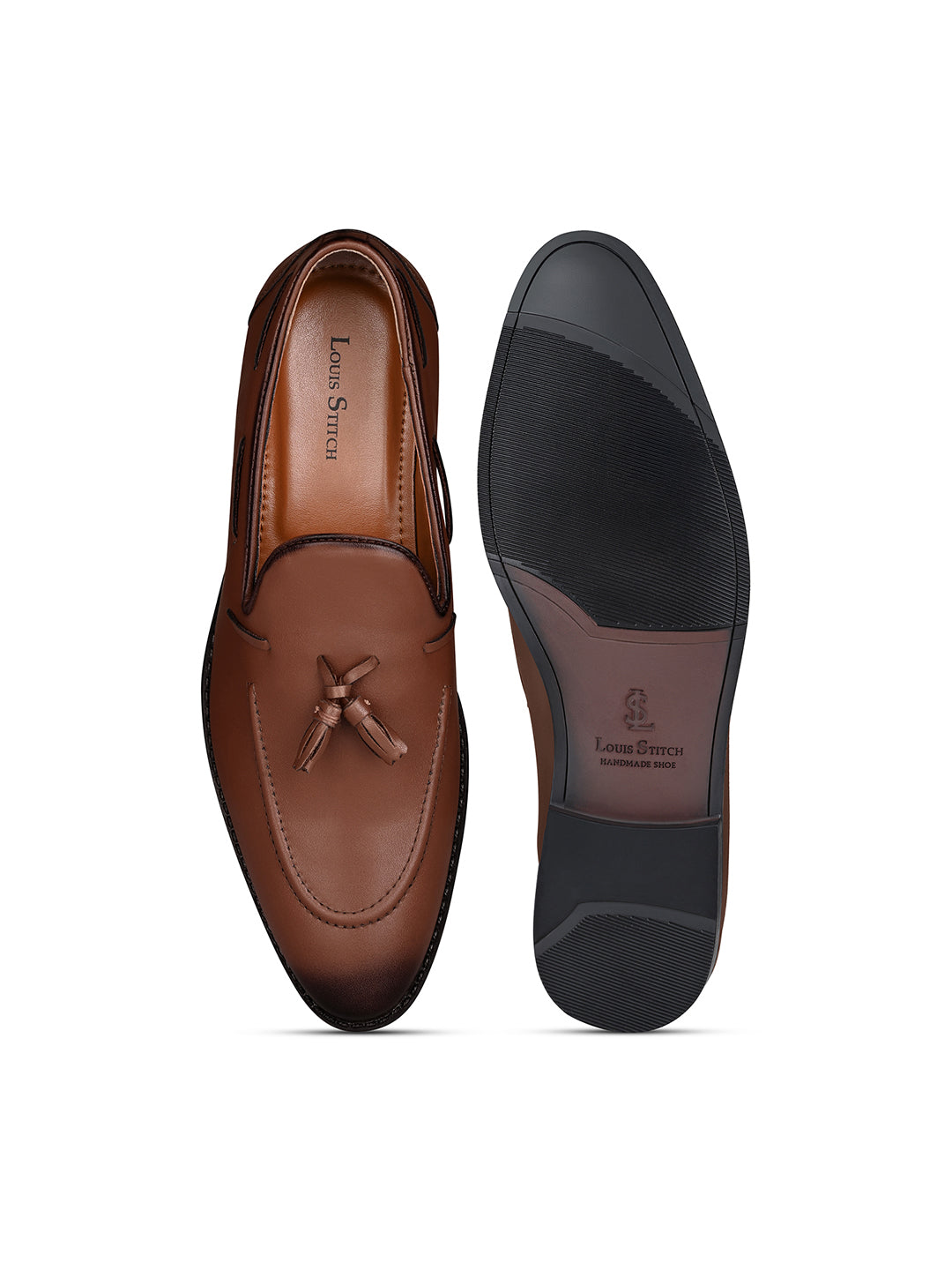 Tan Handcrafted Tassel Moccasin Slipon