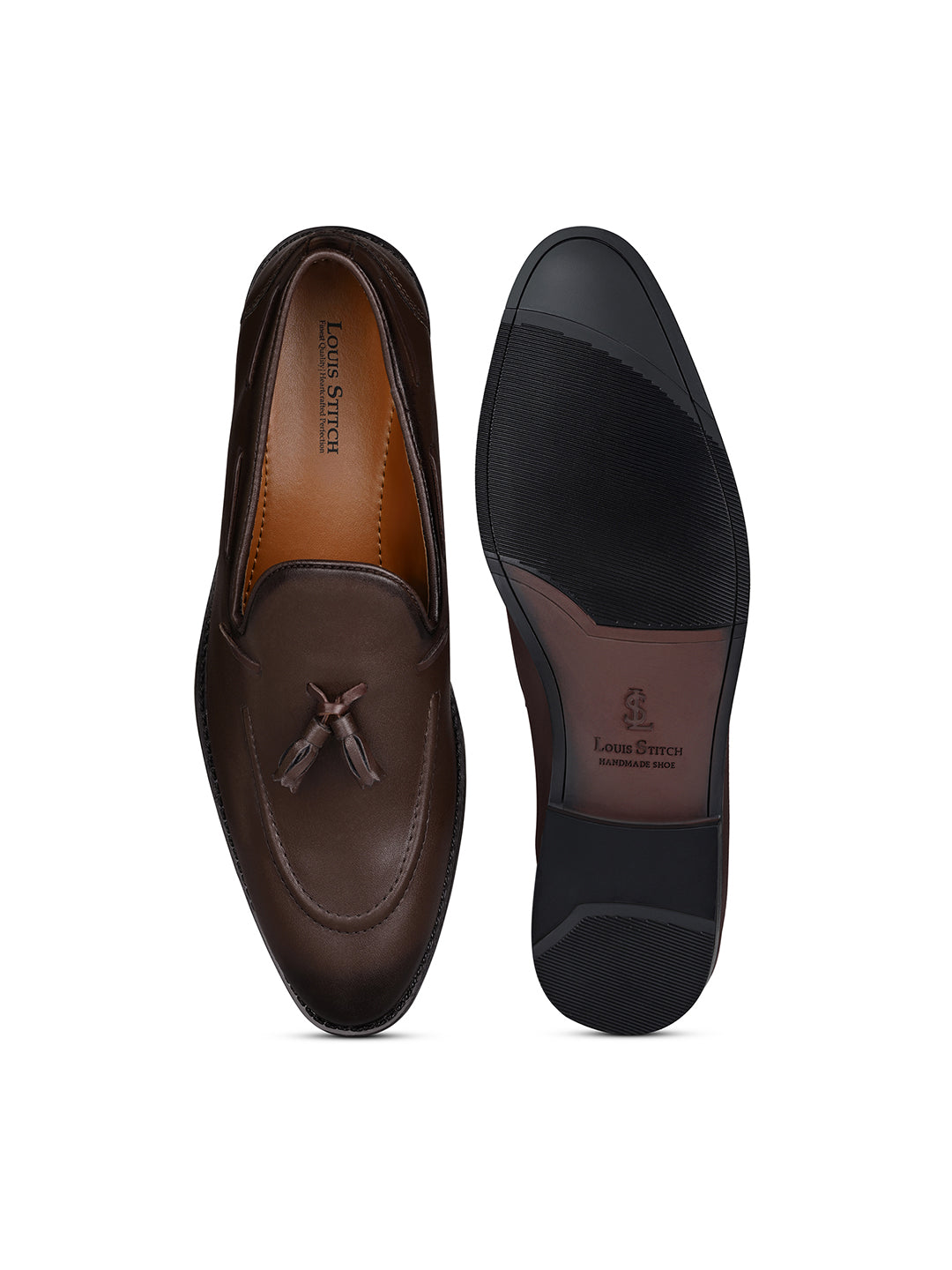 Brunette Brown Handcrafted Tassel Moccasin Slipon