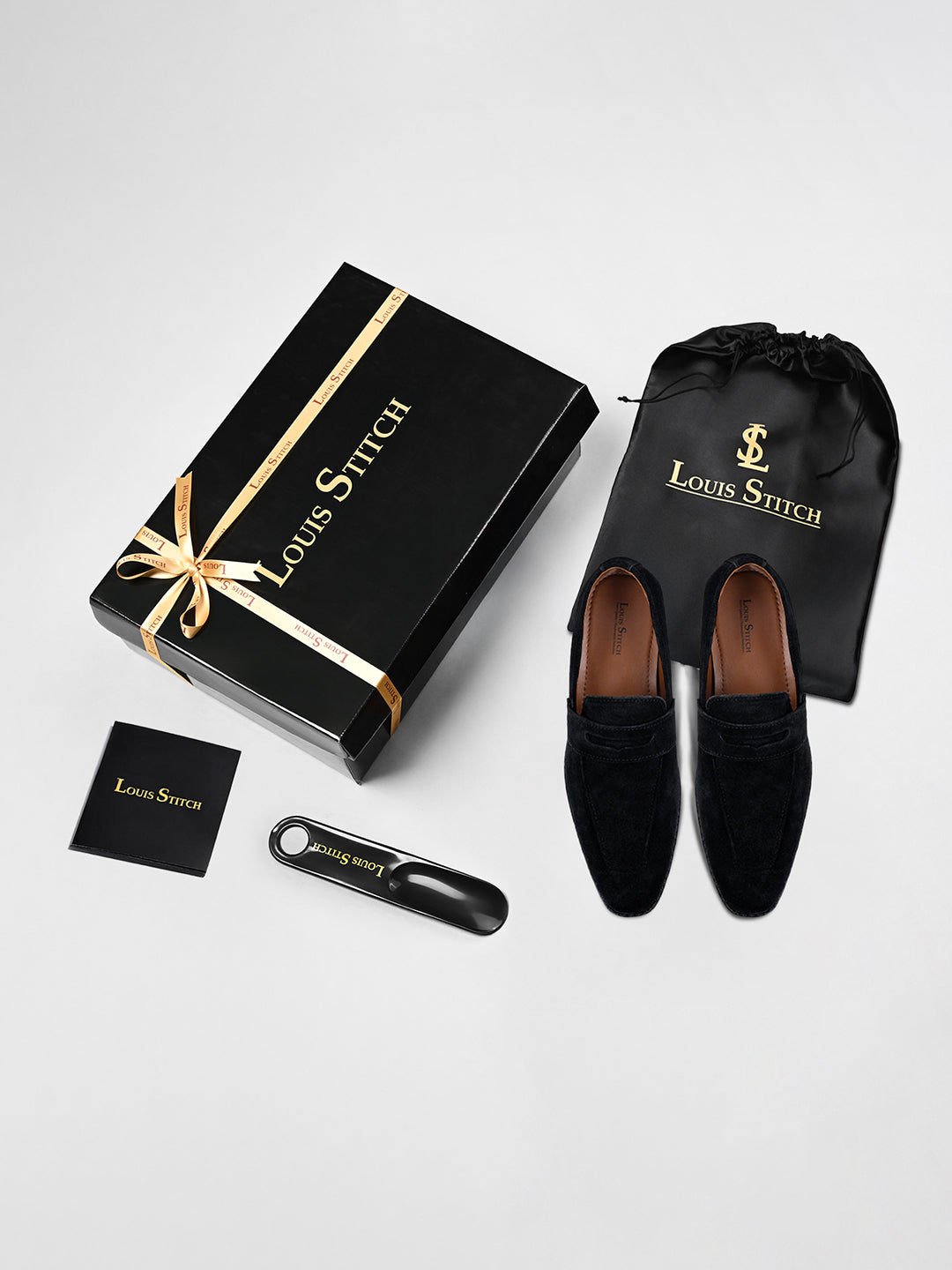 Jet Black Handcrafted Italian Suede Leather Moccasin Shoes