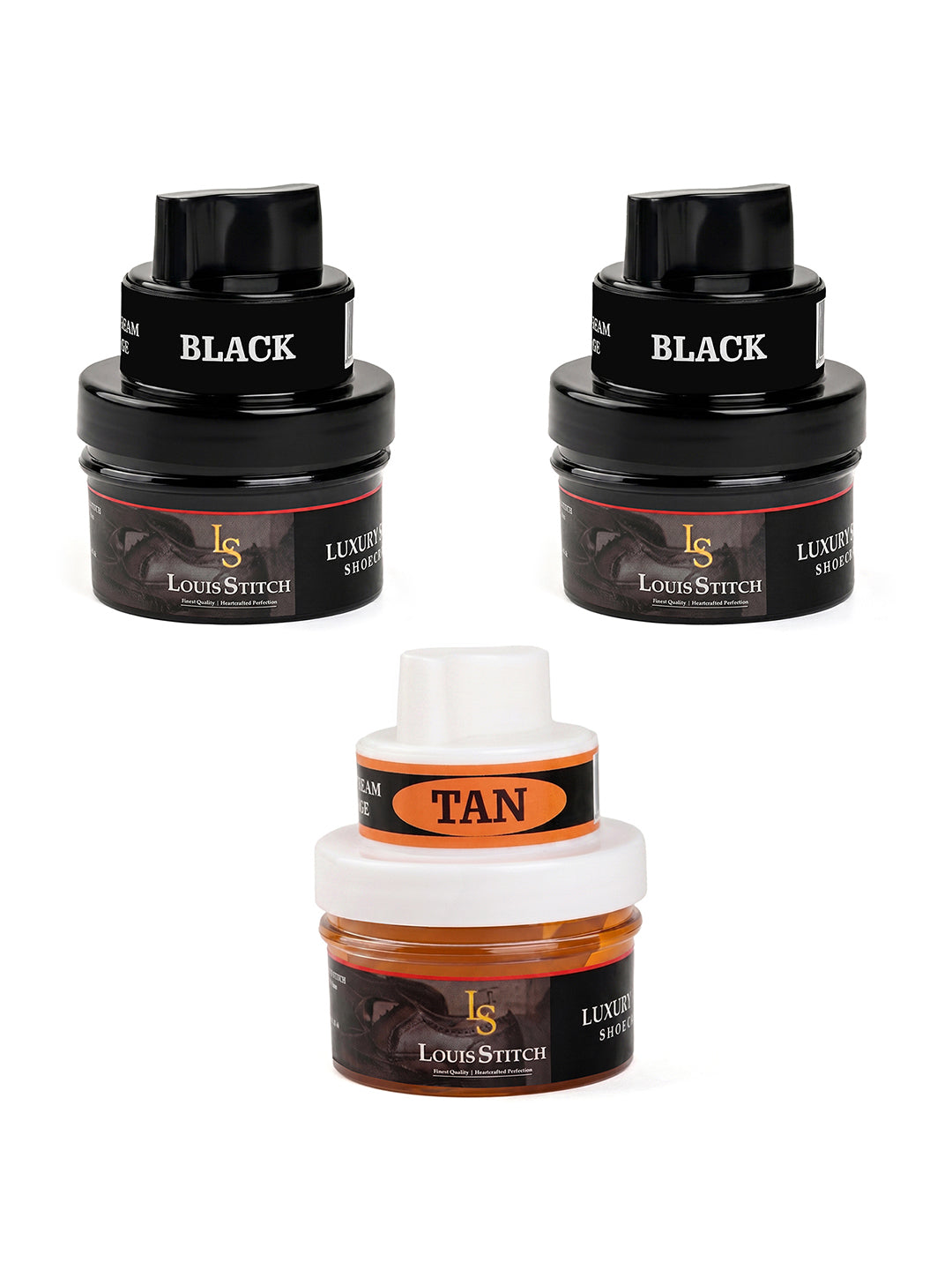 Black and Tan Leather Shoe Cream with Applicator For Leather items