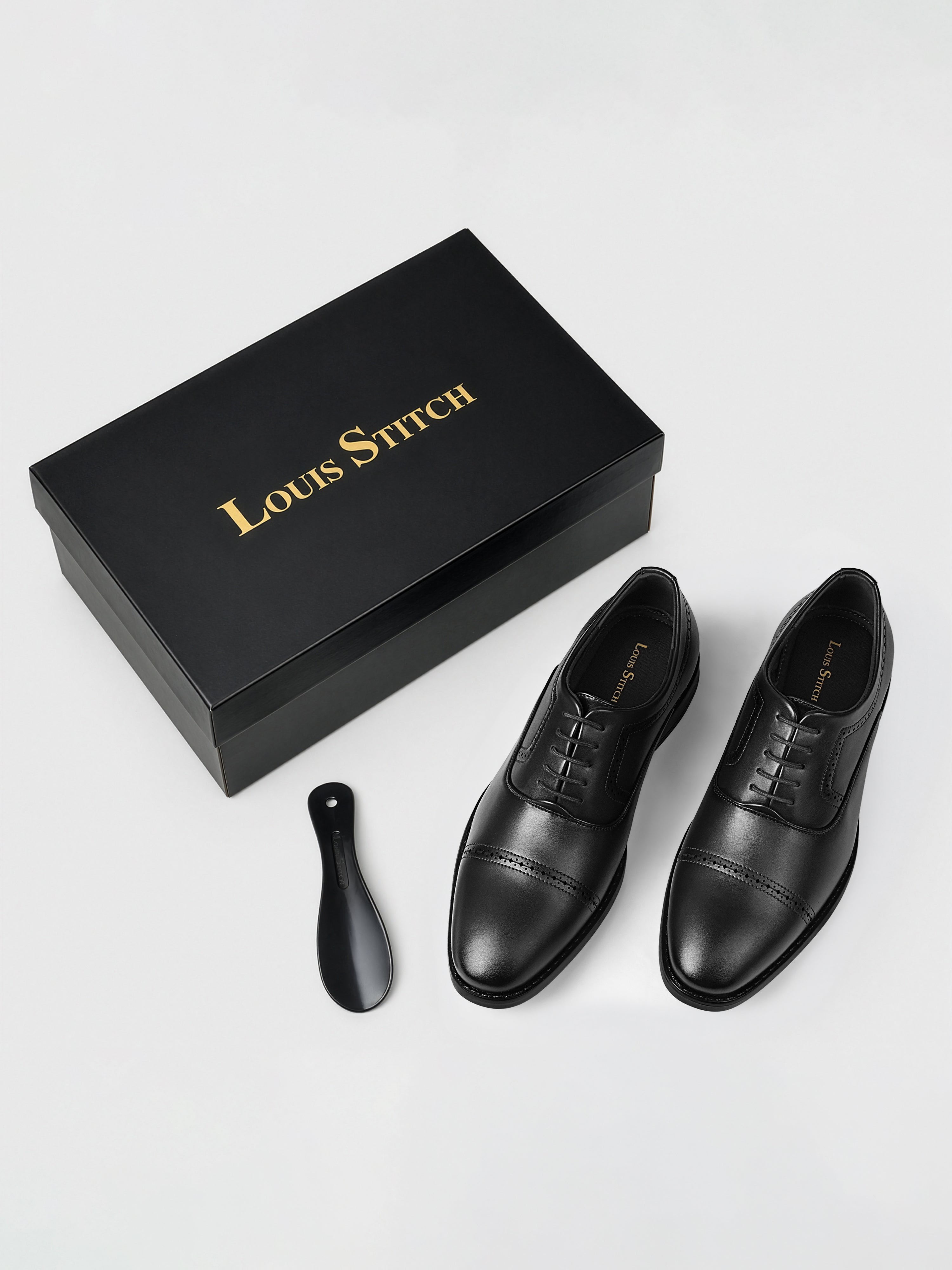 Jet Black Formal Oxford Lace-Up Shoes