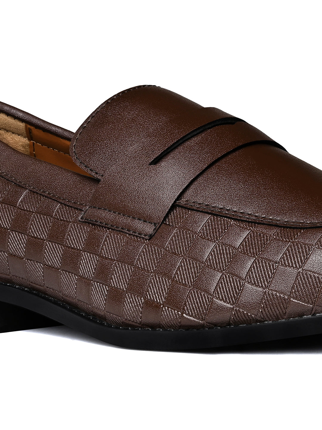 Brunette Brown Embossed Moccasin Slipon