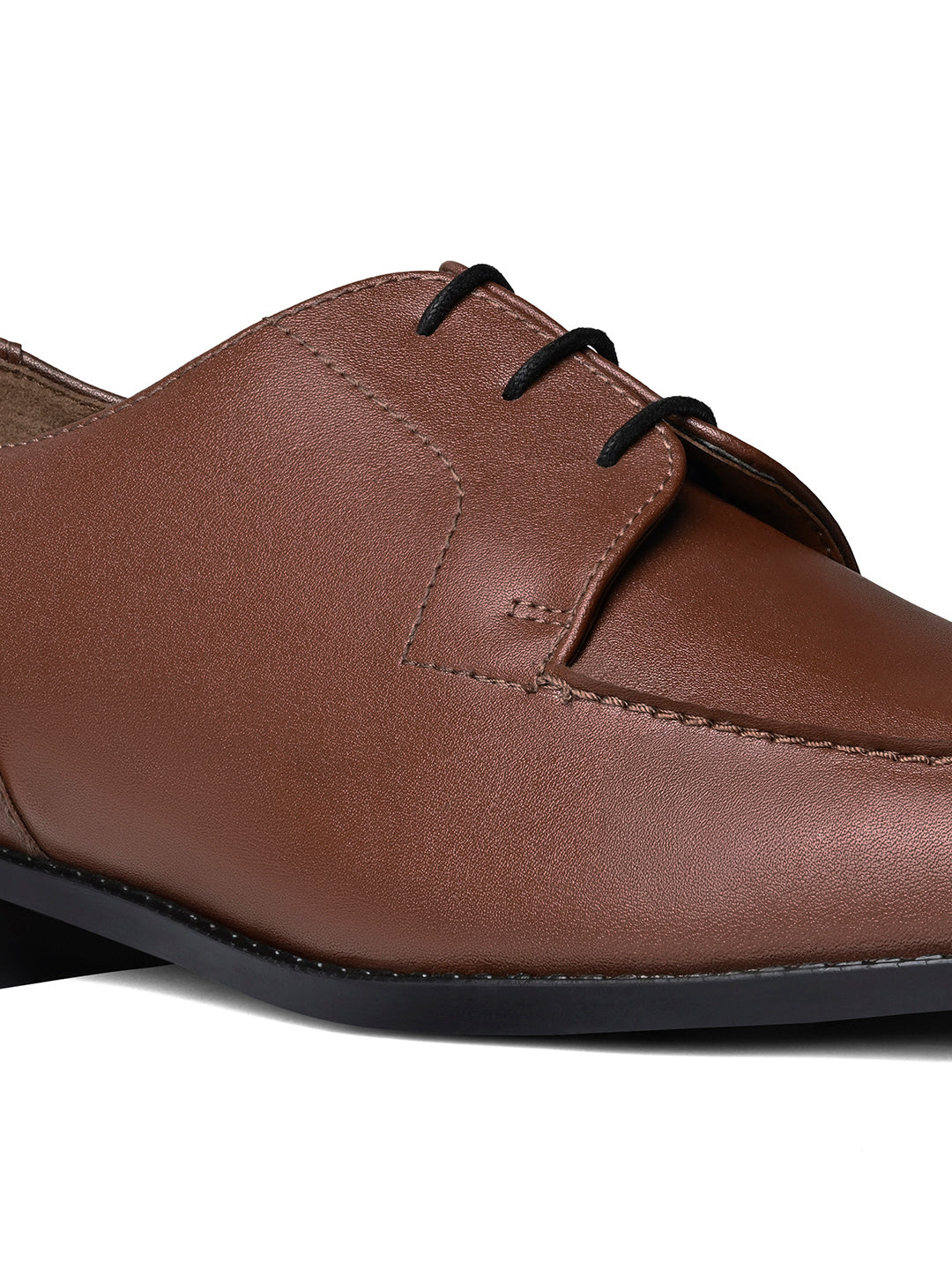 Tan Handcrafted Derby Laceups Shoes