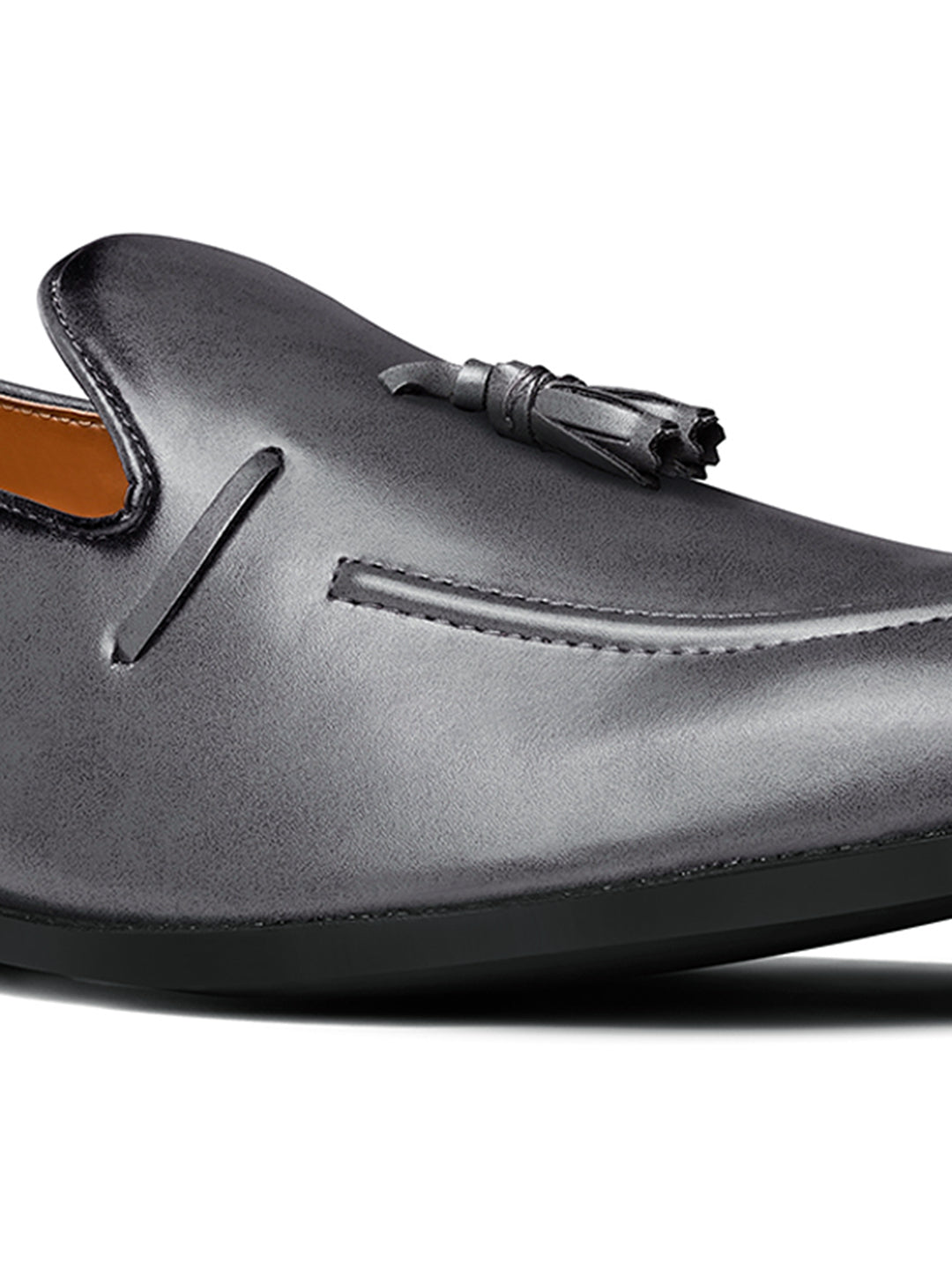Ash Grey Handcrafted Tassel Moccasin Slipon
