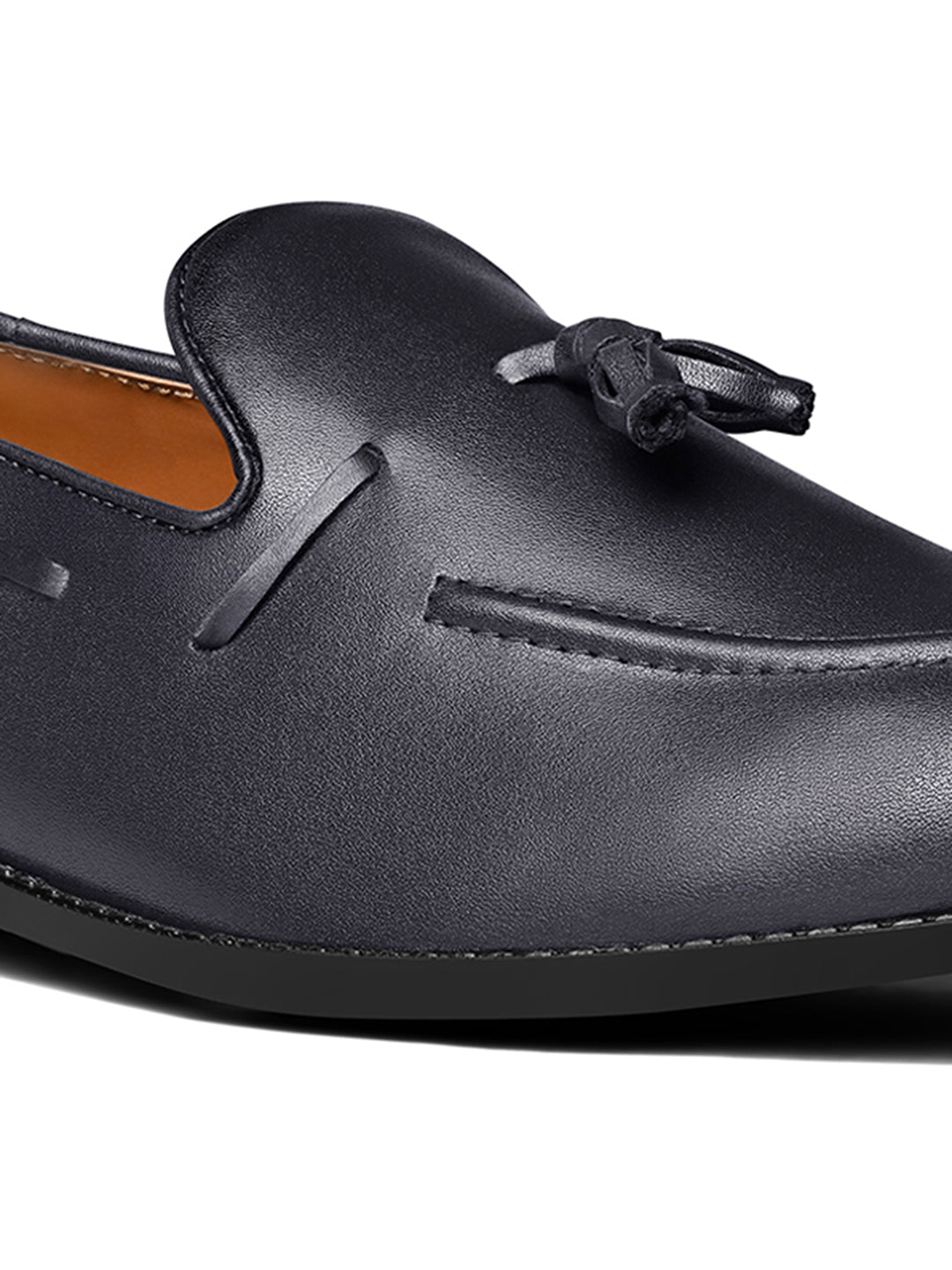 Federal Blue Handcrafted Tassel Moccasins Slipon