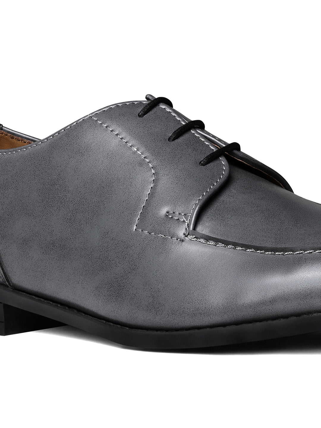 Ash Grey Handcrafted Derby Laceups Shoes