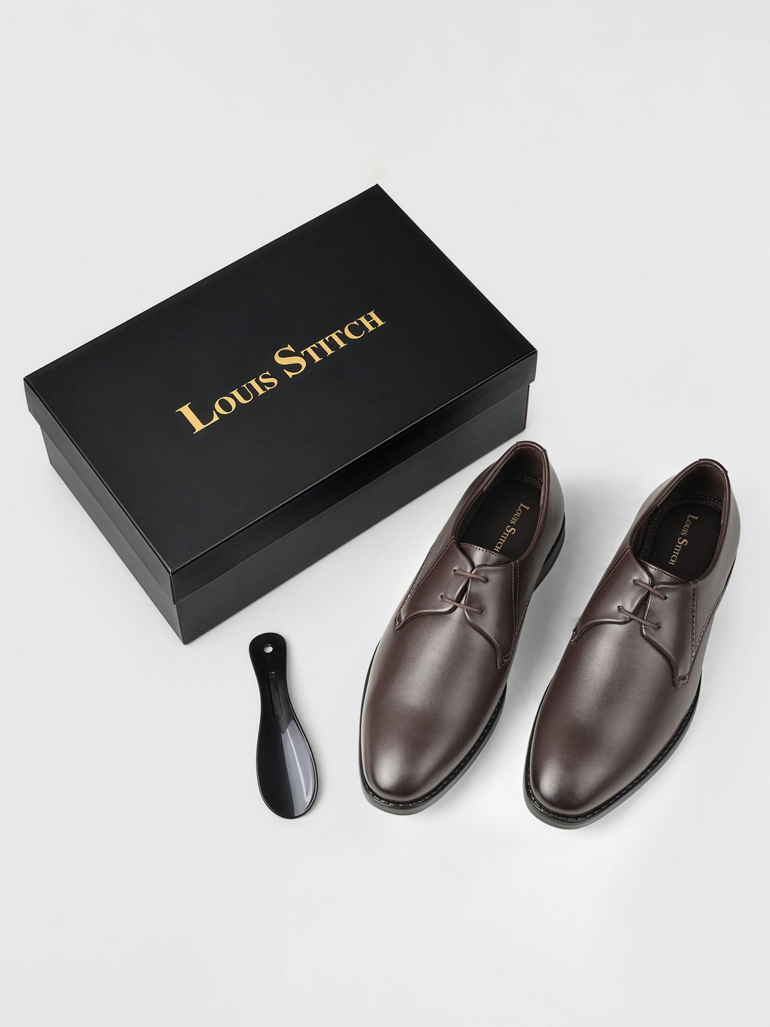 Brunette Brown Formal Derby Lace-Up Shoes