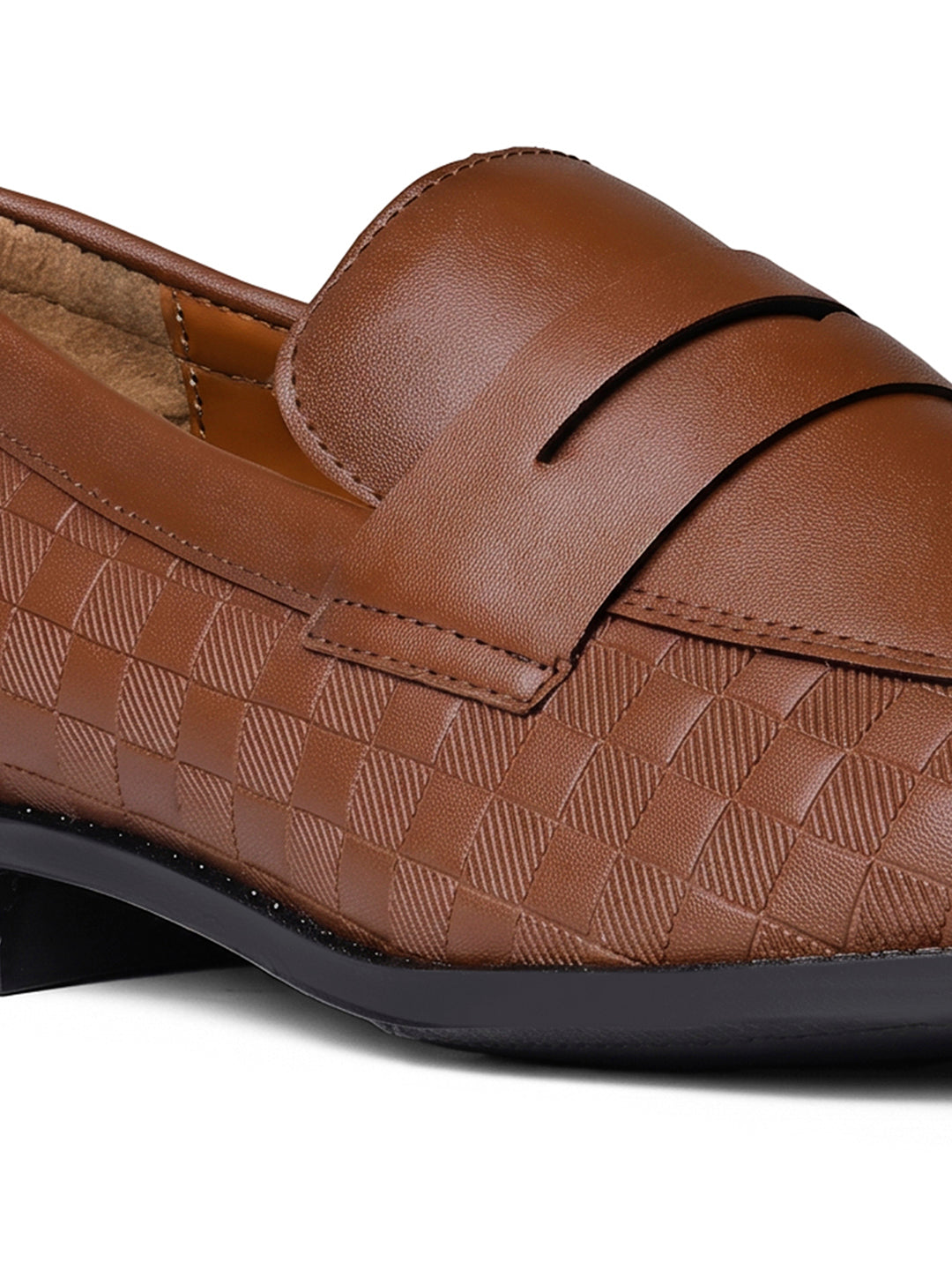 Tan Handcrafted Embossed Moccasin Slipon