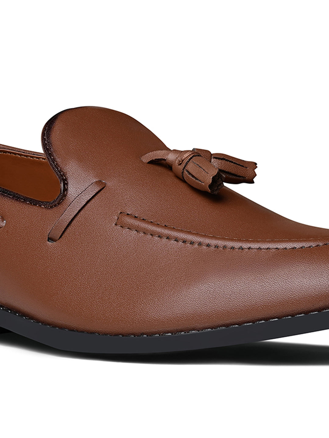 Tan Handcrafted Tassel Moccasin Slipon