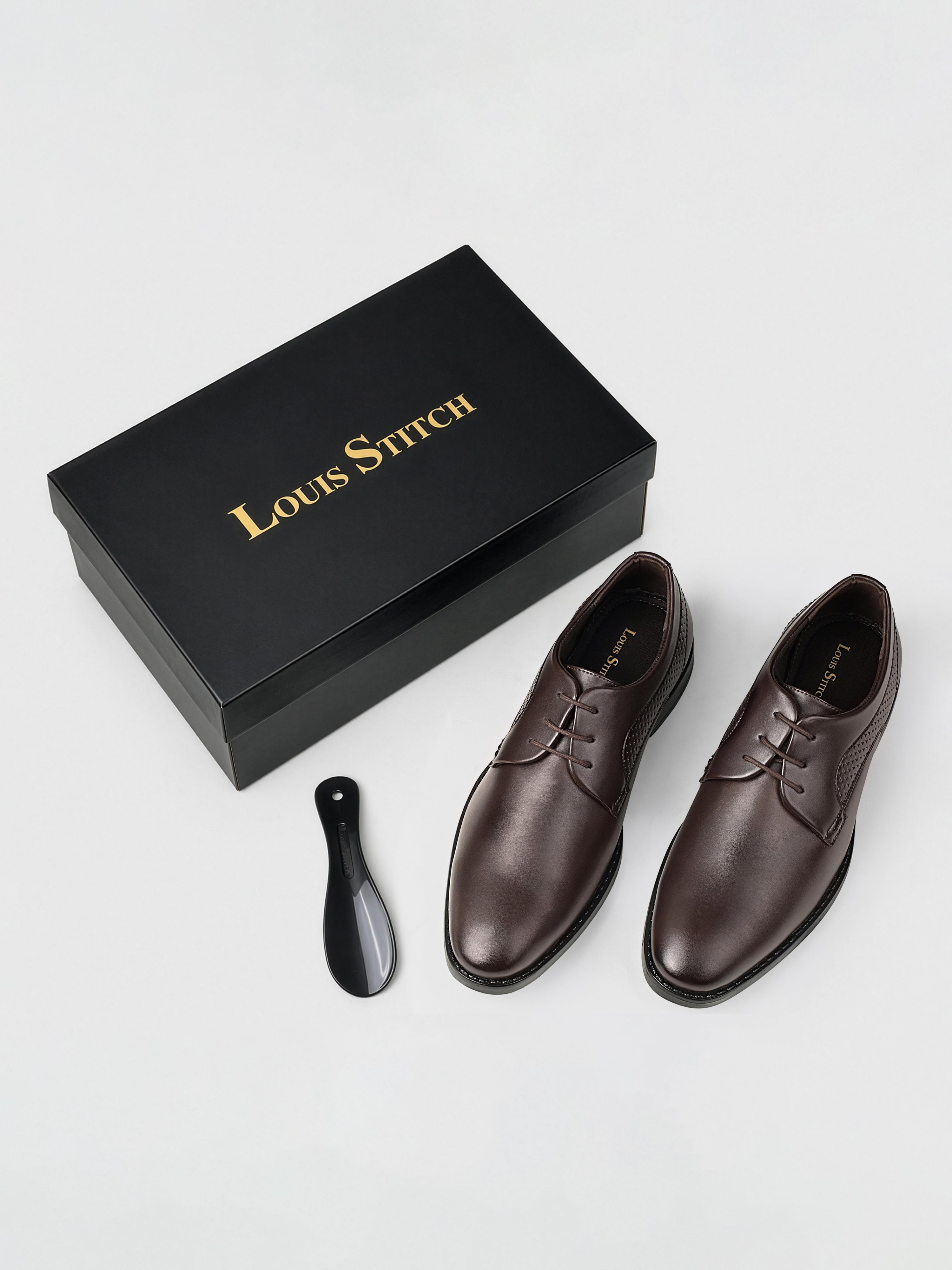 Brunette Brown Formal Derby Lace-Up Shoes