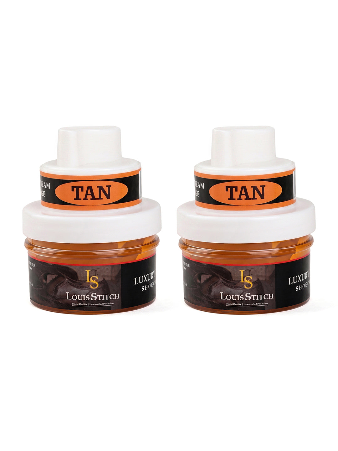 Tan Leather Shoe Cream with Applicator - Best for Shoes and other leather articles (Pack of 2)