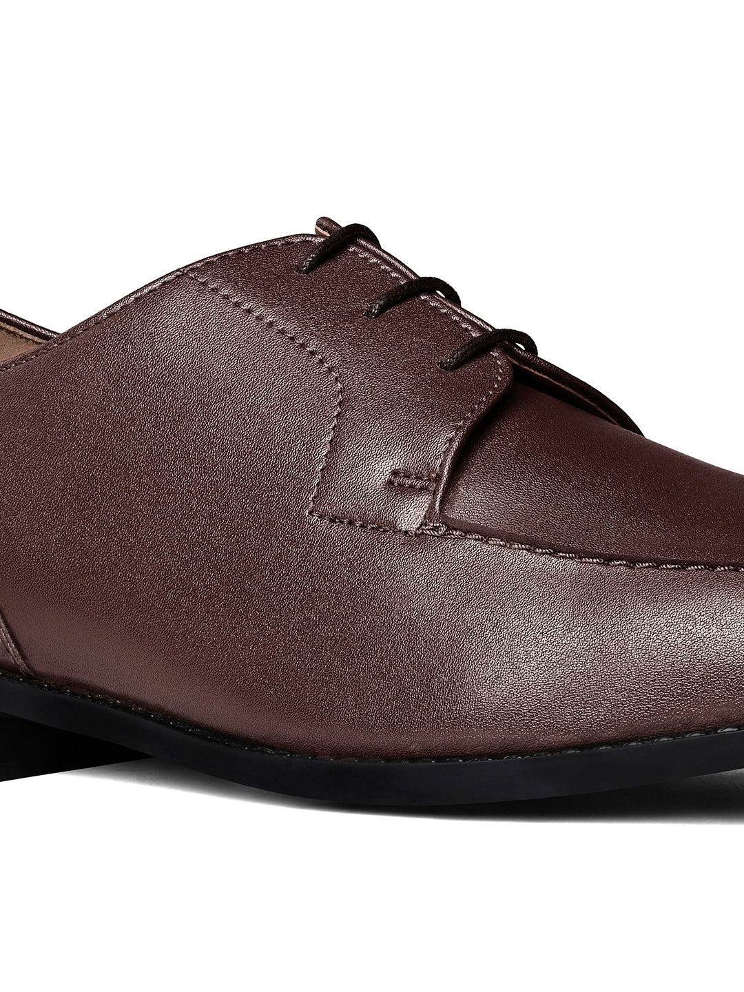 Brunette Brown Handcrafted Derby Laceups Shoes