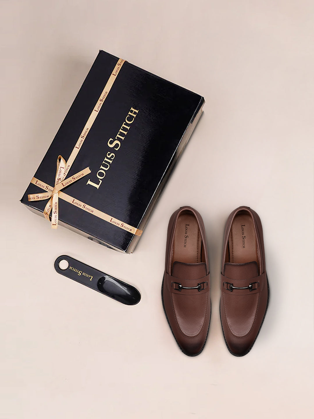 Russet Tan Shoes Slipon Style Comfortable Moccasins with Buckle