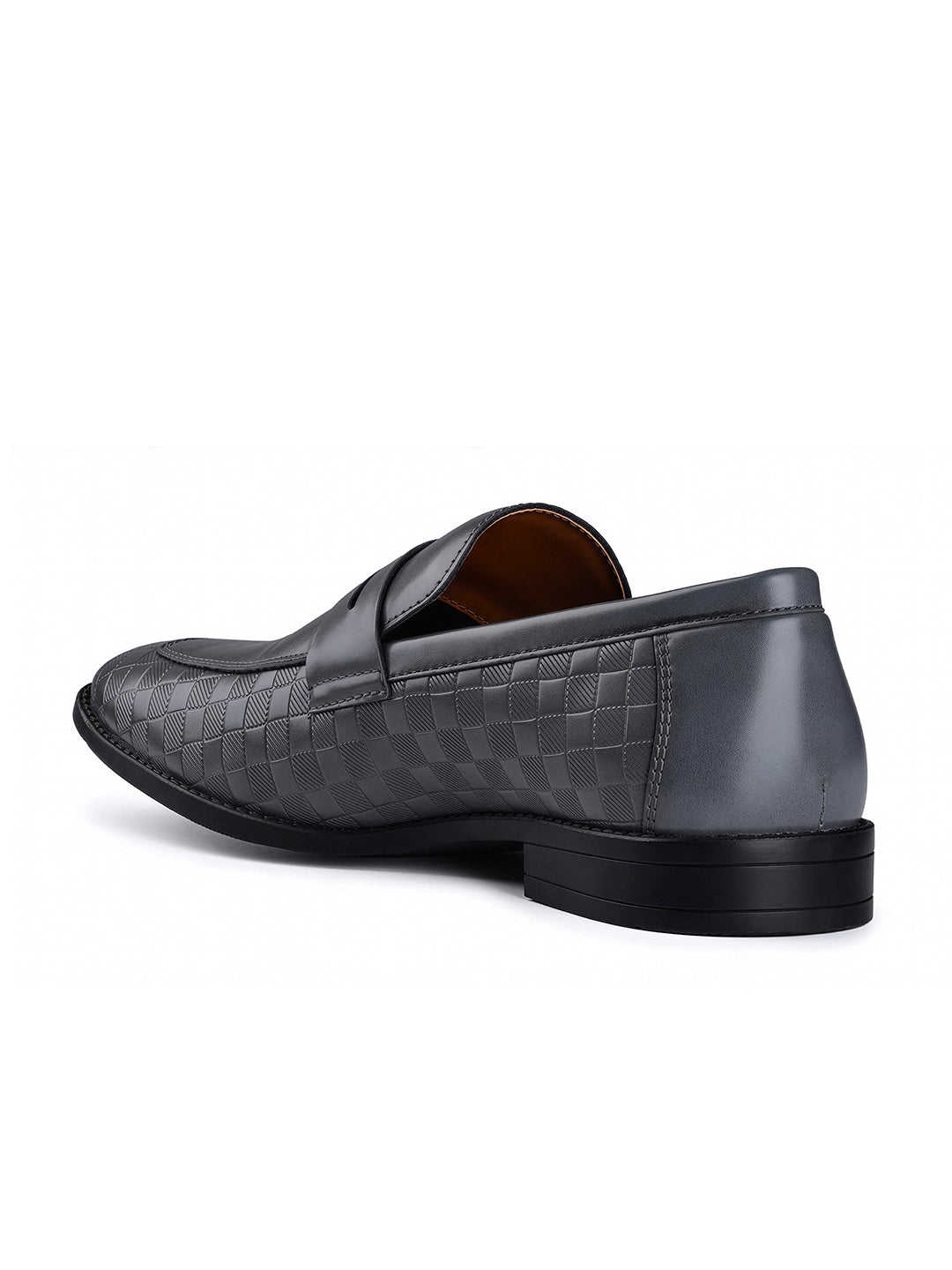 Ash Grey Handcrafted Embossed Moccasin Slipon