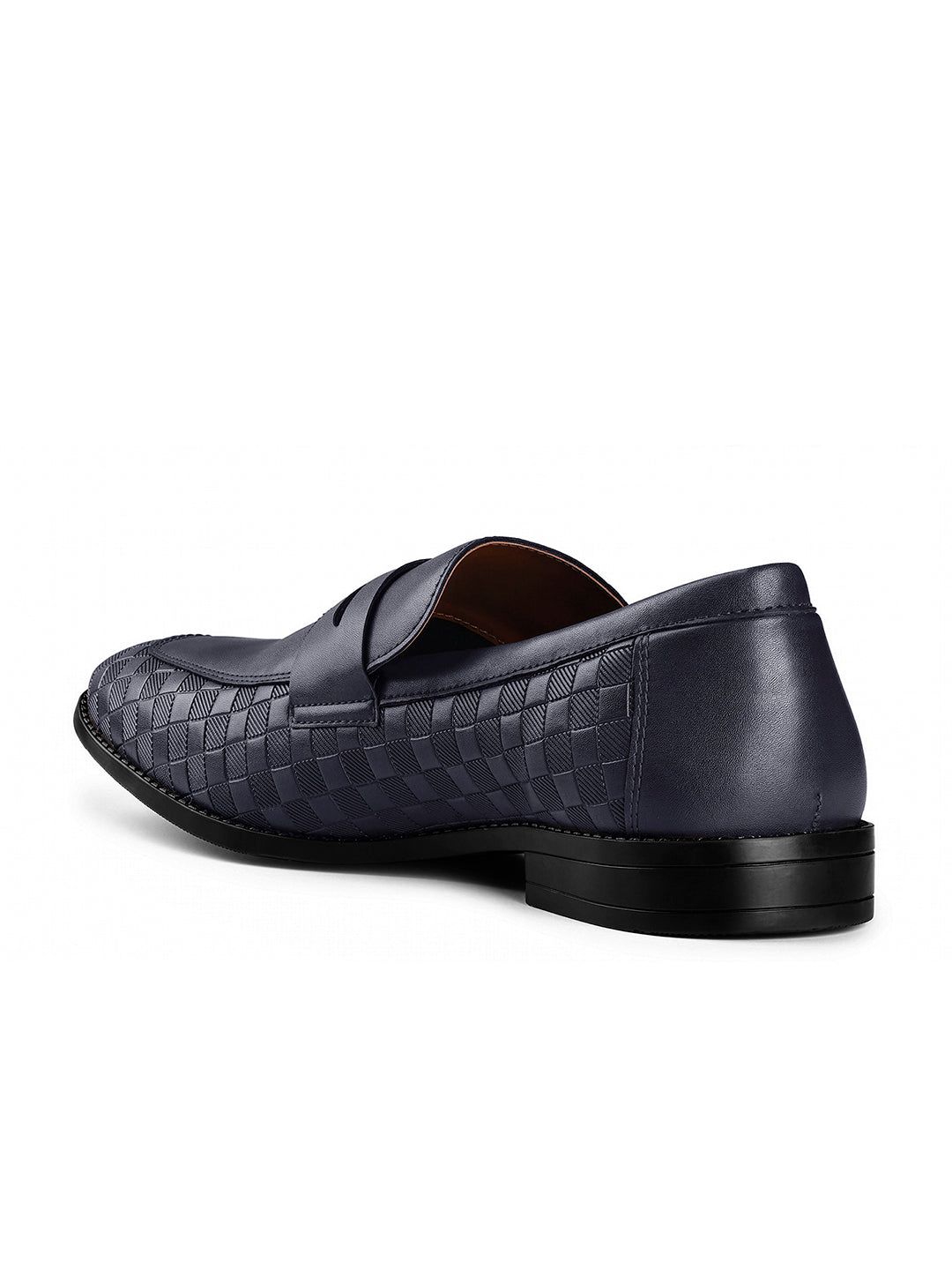 Federal Blue Handcrafted Embossed Moccasins Slipon