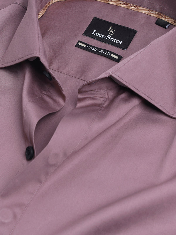Regular Fit Semi Formal Solid Pink Shirt For Men