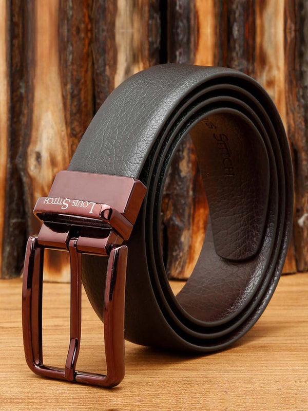 Men'S Black & Brown Formal Italian Leather Reversible Belt For Men