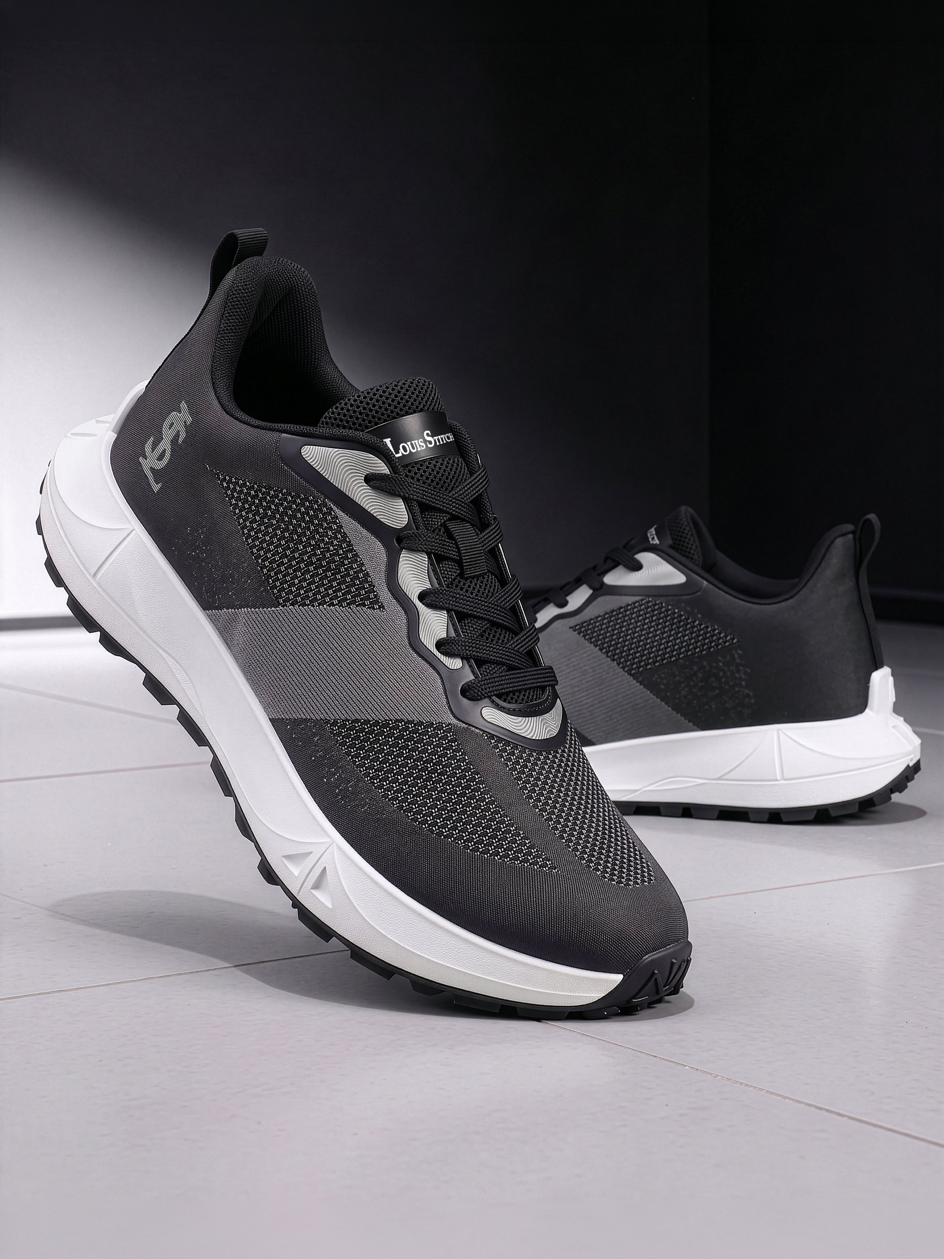 Noble Black Lightweight Athleisure Sport Shoes