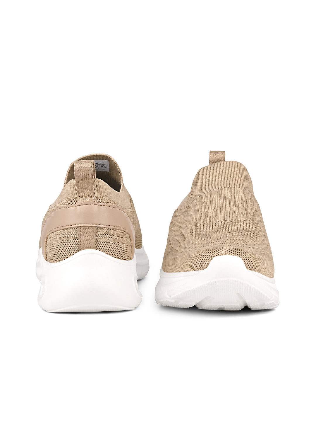Beige Lightweight Athleisure Flyknit Sport Shoes
