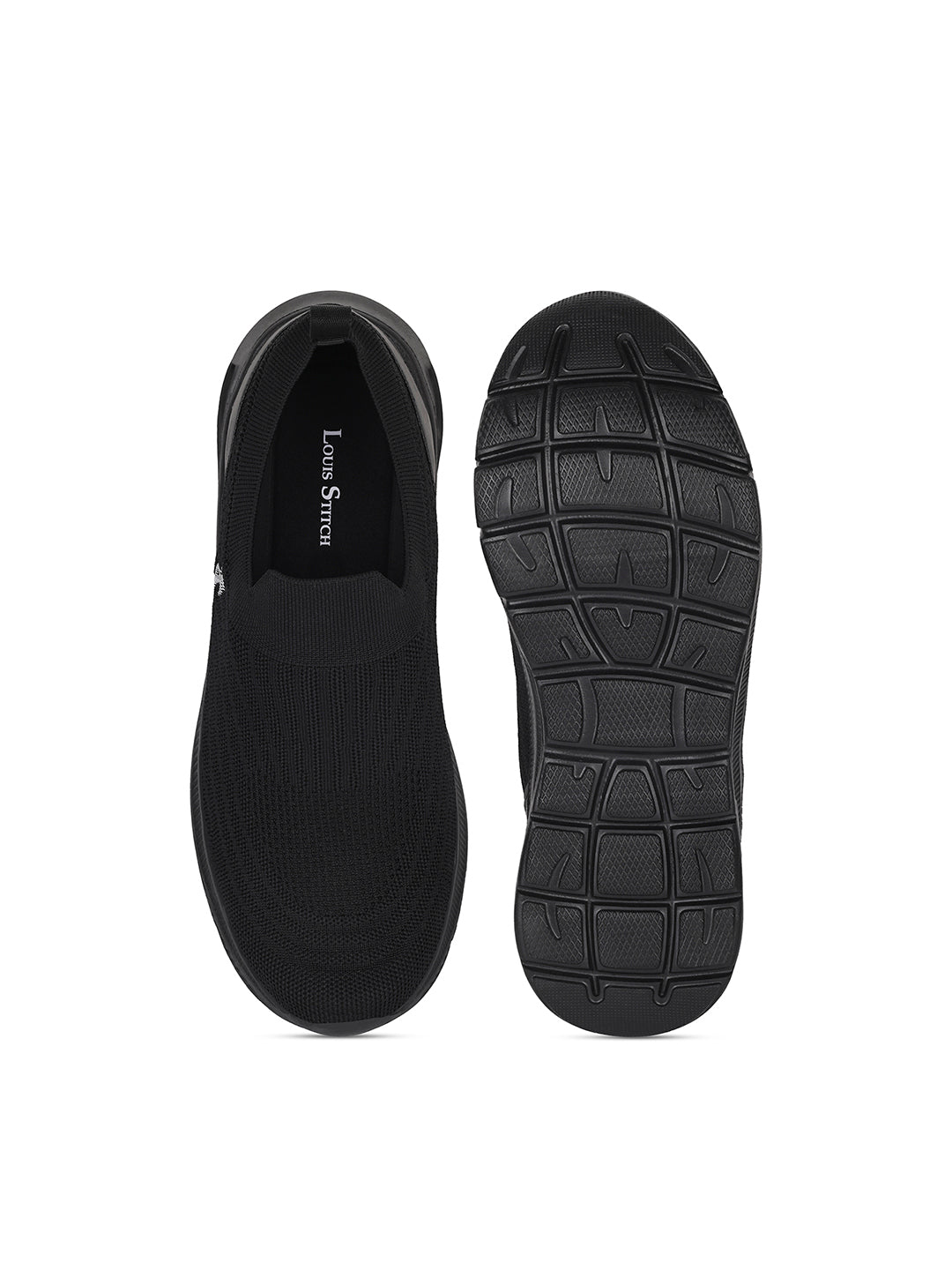 Egyptian Black Lightweight Athleisure Flyknit Sport Shoes