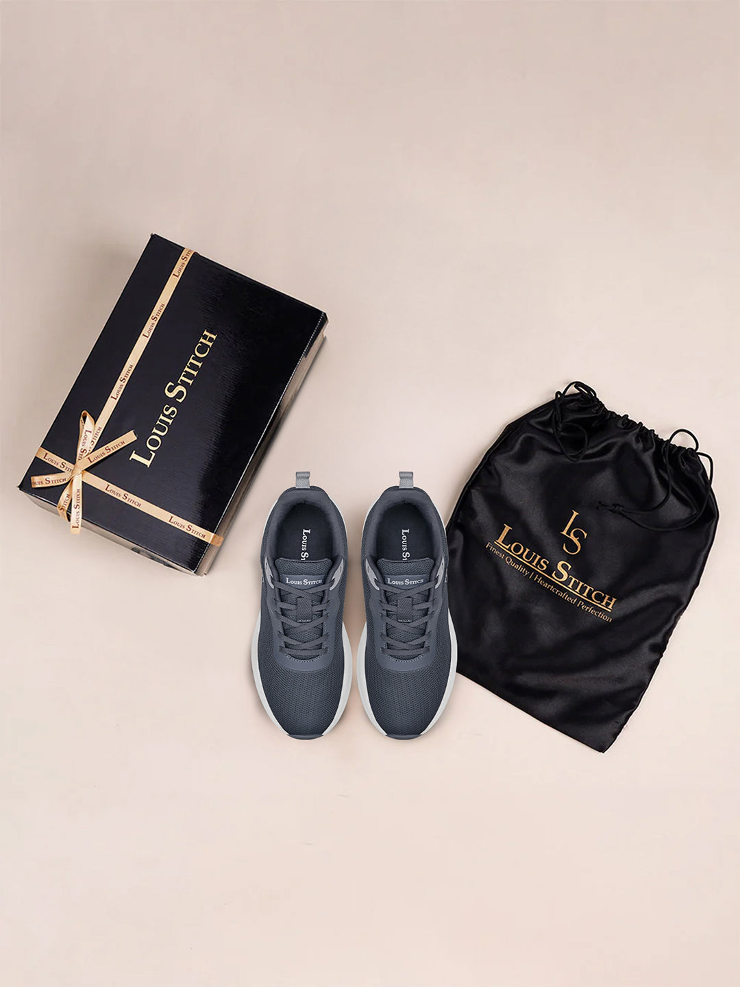 Ash Grey Lightweight Athleisure Flyknit Sport Shoes