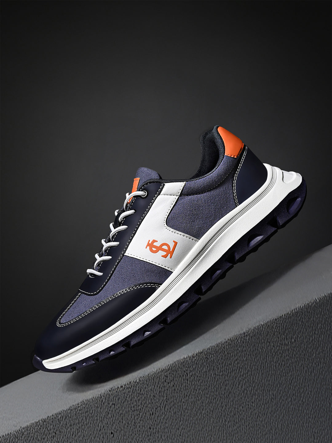 Slush Orange Casual Lightweight Elastic Laces Sneakers