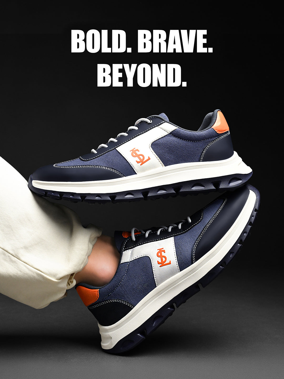 Slush Orange Casual Lightweight Elastic Laces Sneakers