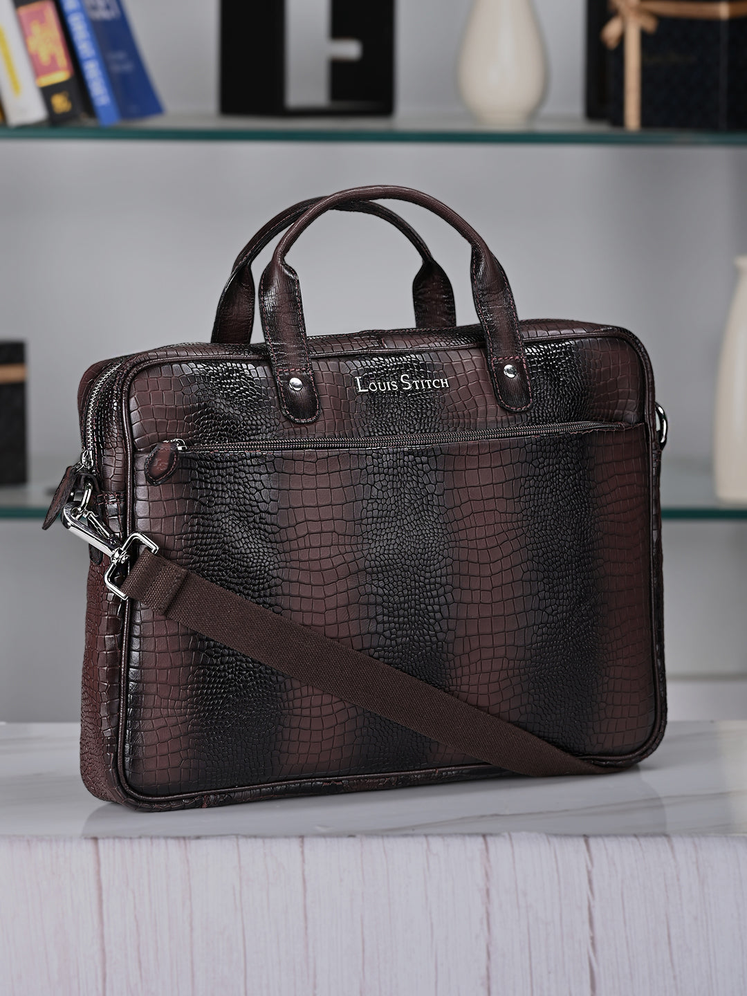 Lafanzo Unisex Leather Legacy Laptop Bag Rust Brown - Accessories Collection