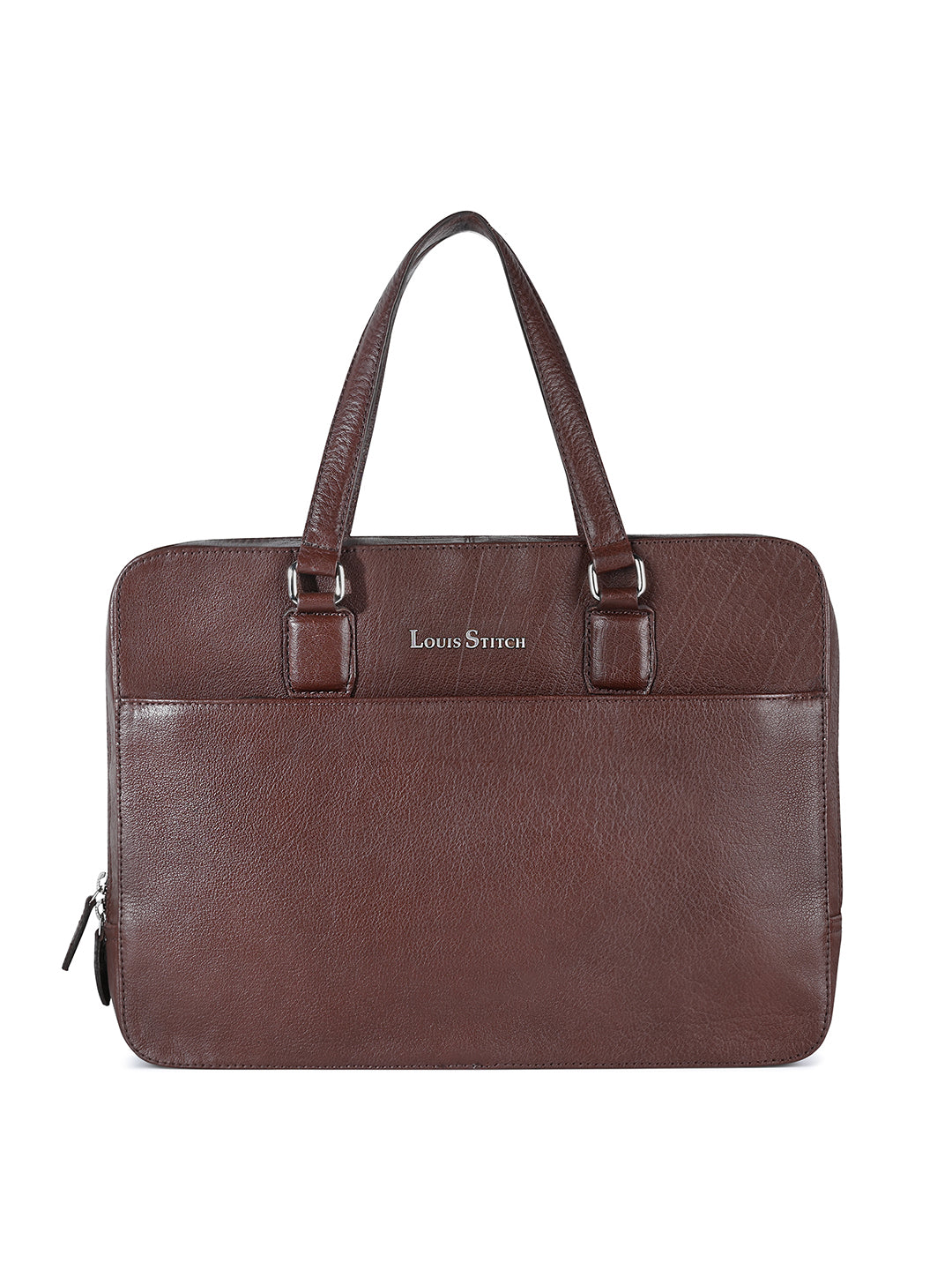 Men's Brown Italian Leather Laptop Bag Multifunctional Executive Briefcase