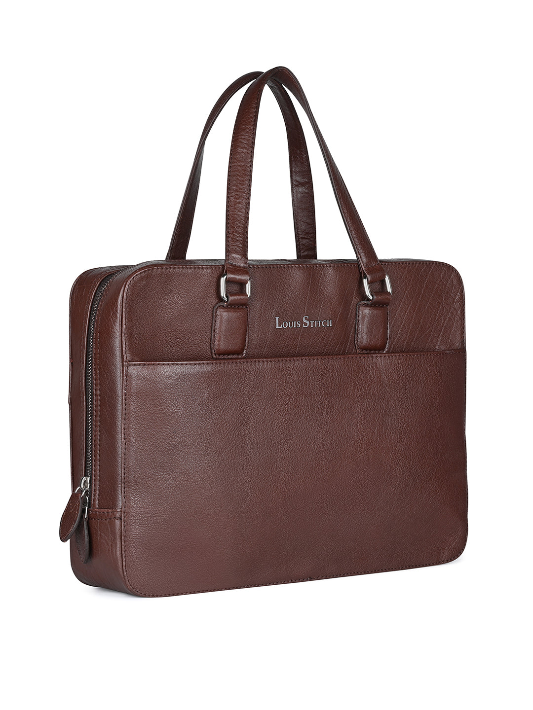 Men's Brown Italian Leather Laptop Bag Multifunctional Executive Briefcase