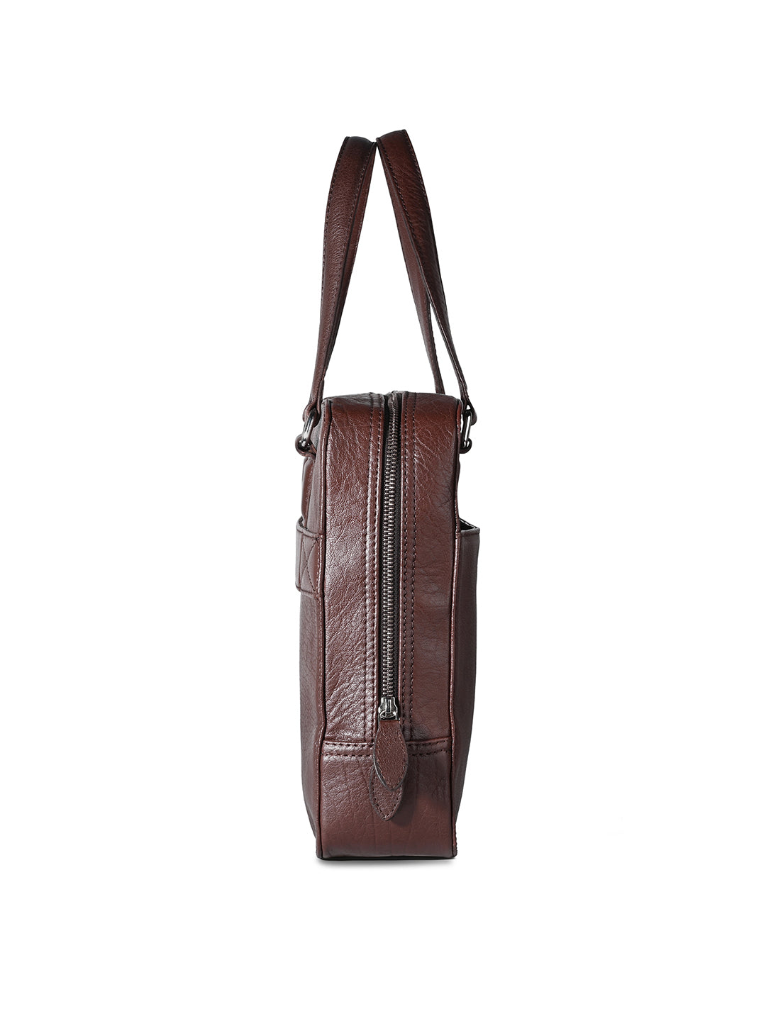 Men's Brown Italian Leather Laptop Bag Multifunctional Executive Briefcase