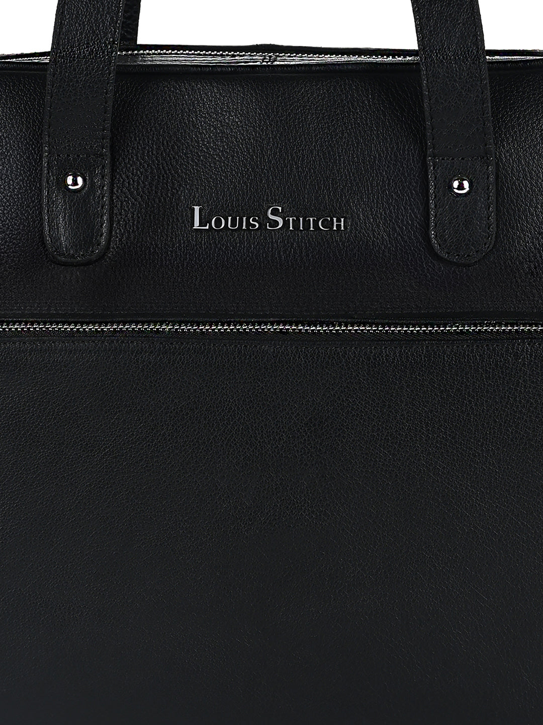 Italian Milled Leather Jet Black Slim Laptop Bag