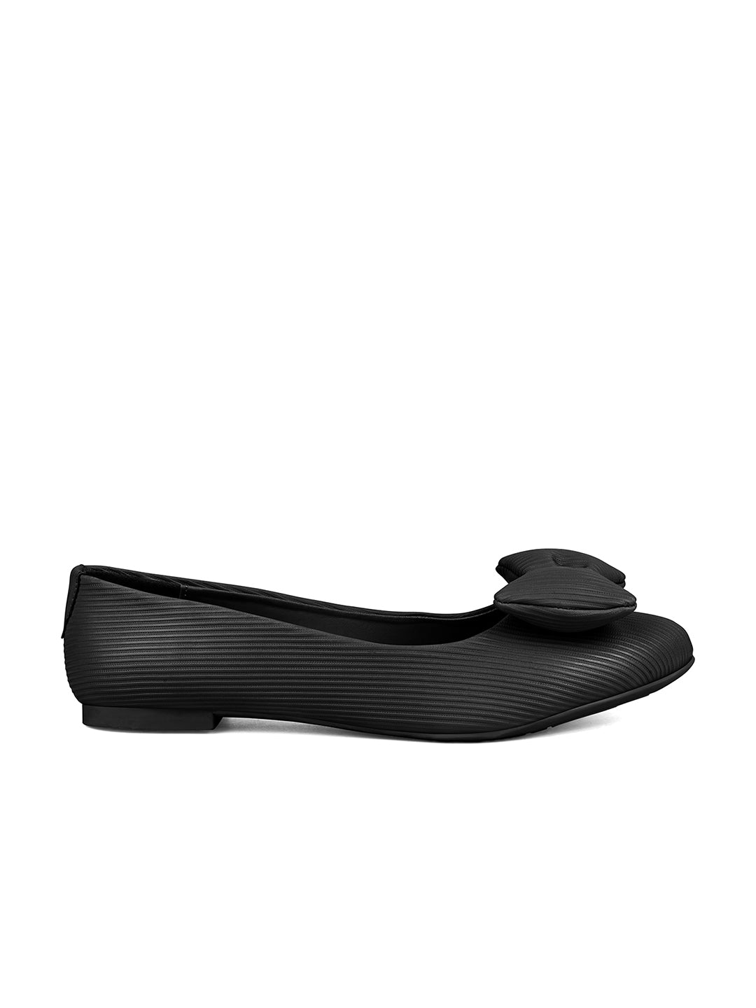 Women’s Black Elegant Bow Closed-Toe Ballerina Flat Sandals