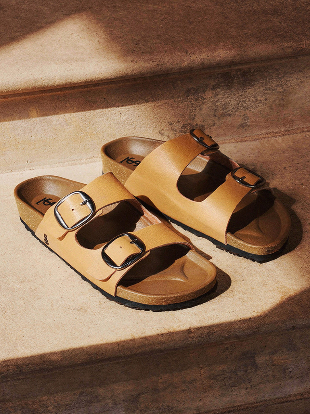 Musterd Double Strap Lightweight Open Toe Cork Sandal