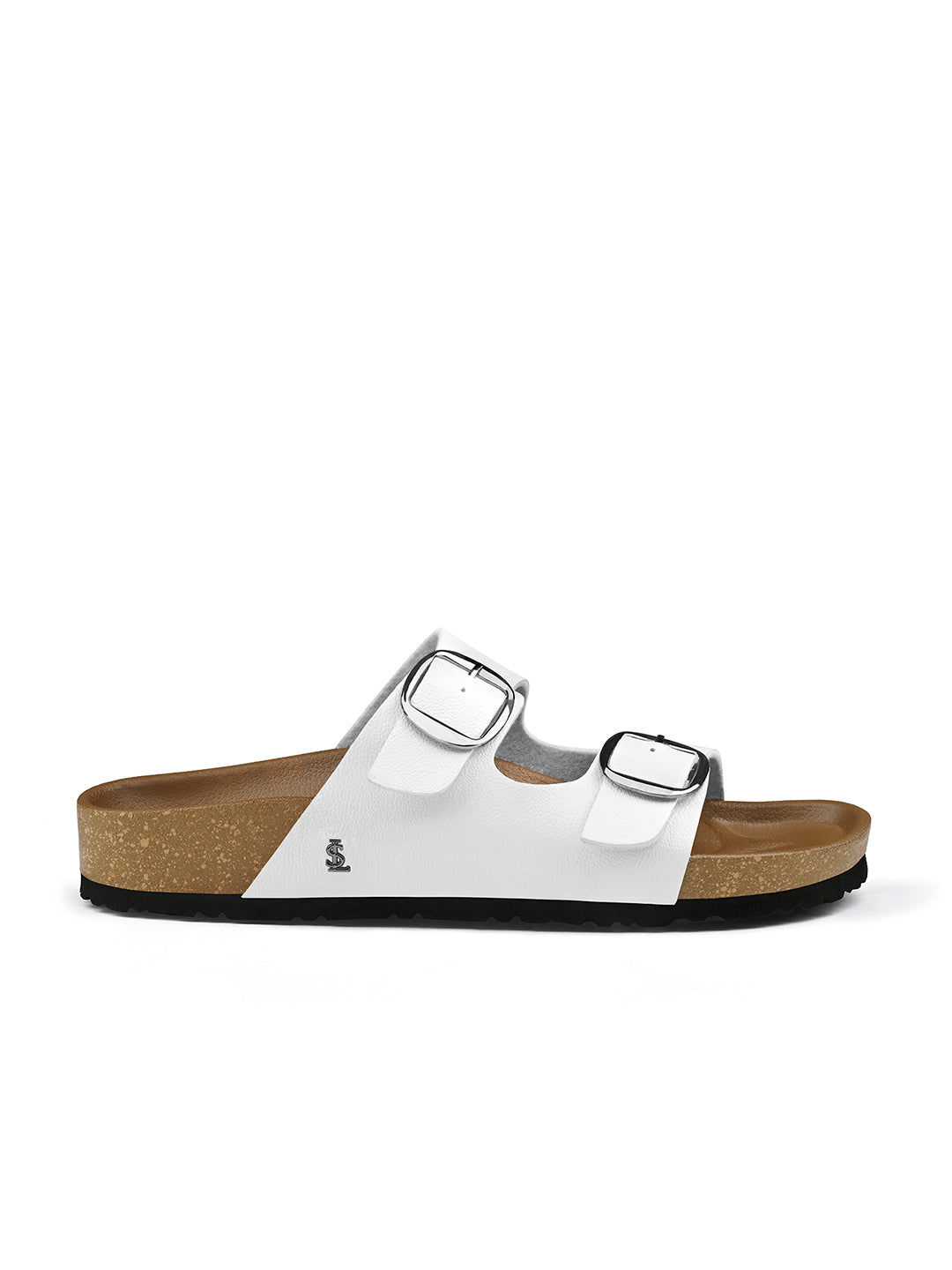 Pearl White Double Strap Lightweight Open Toe Cork Sandal