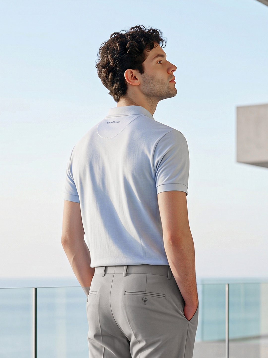Signature Regular Fit Solid Light Blue Polo T-shirt